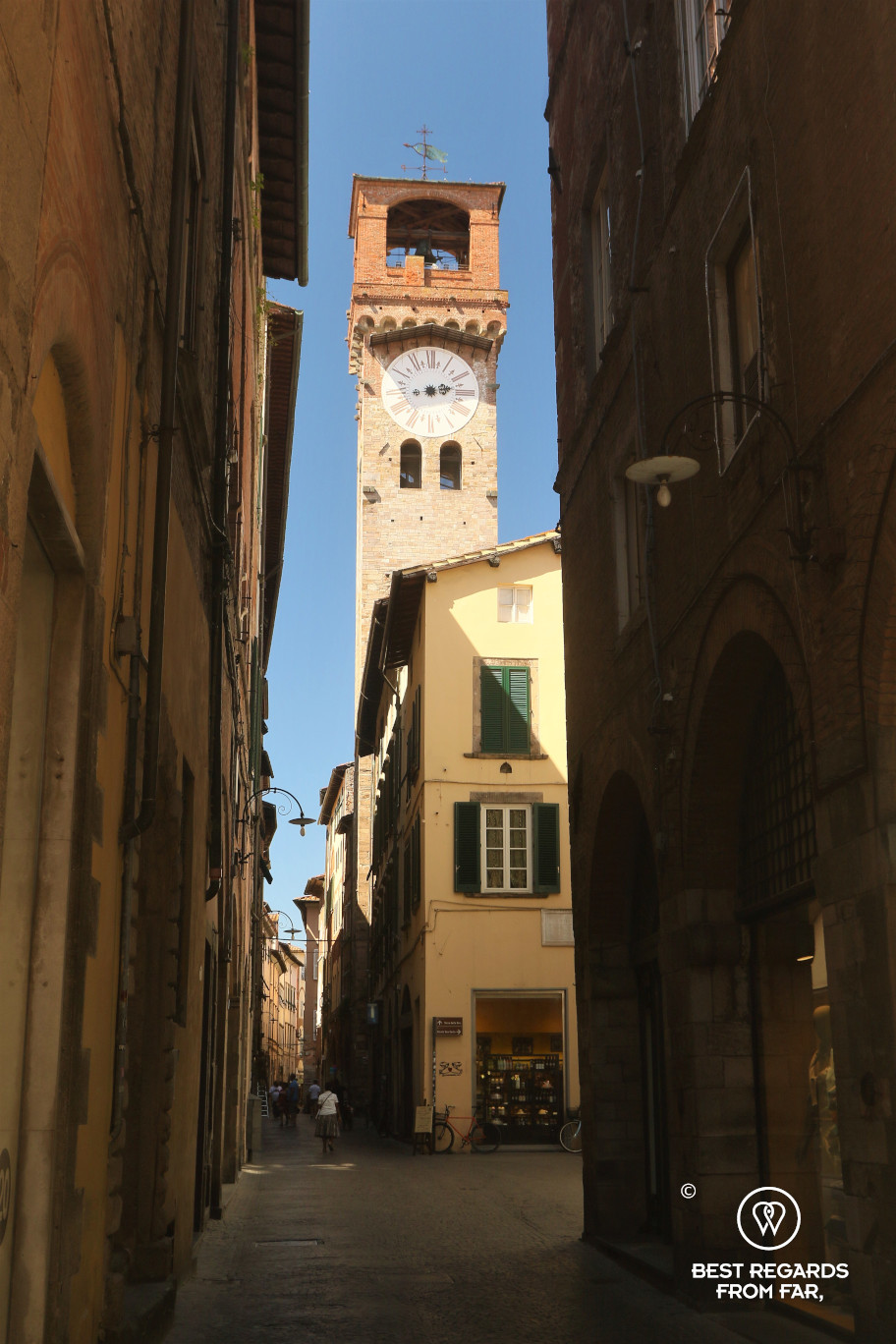 The clock tower of Lucca, Italy
