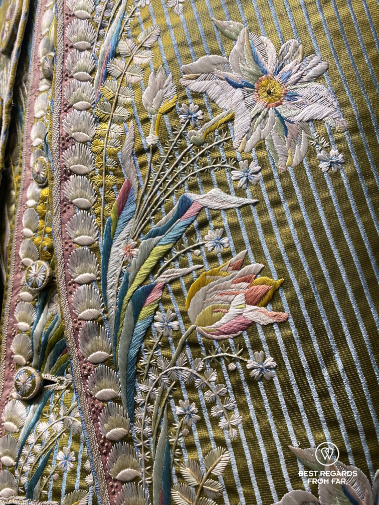 Detail of a silk outfist in the Palazzo Mansi, Lucca, Italy