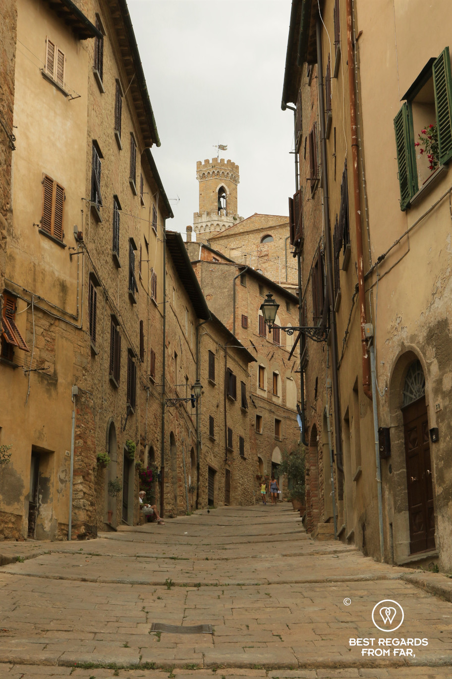 A medieval street in Volterra, Tuscany, Italy