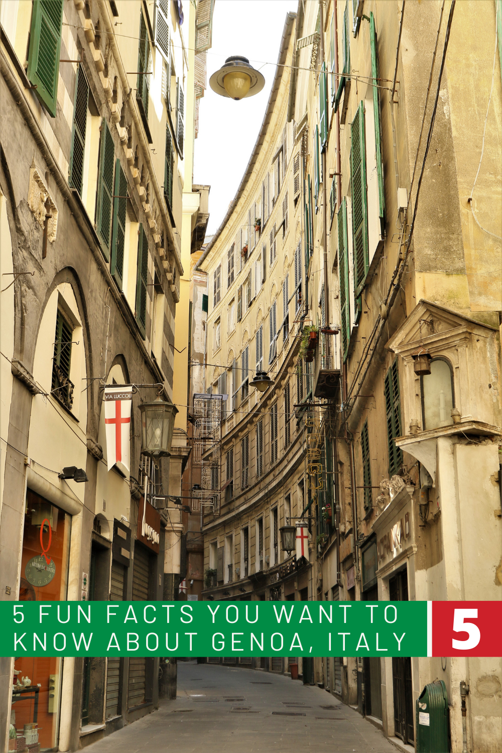 Narrow pedestrian street in Genoa, Italy