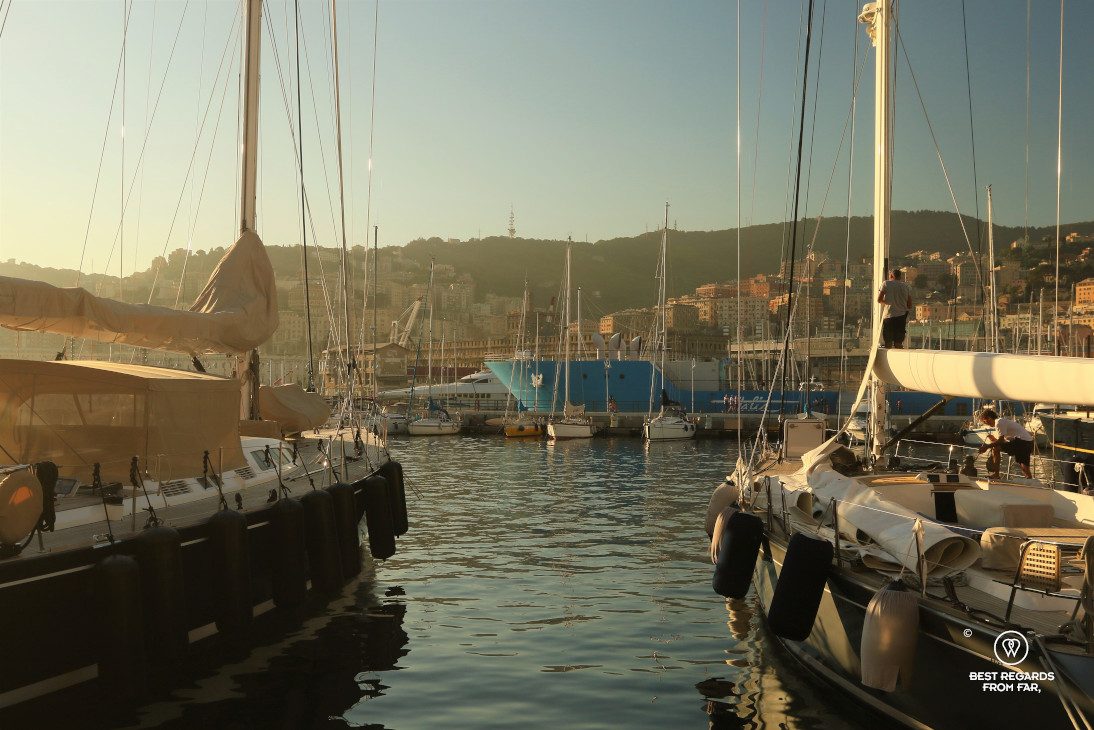 The old harbour of Genoa, Liguria, Italy