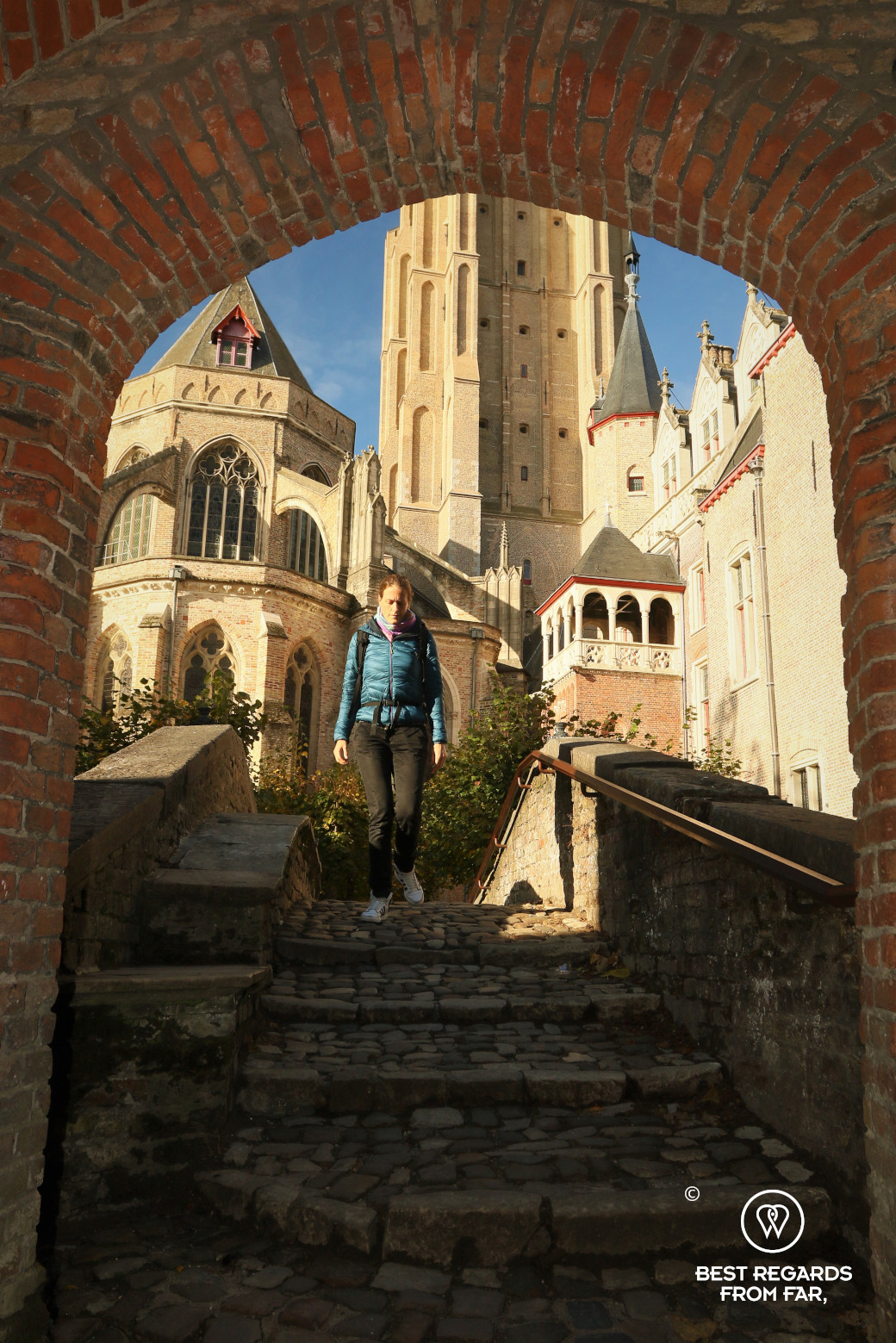 Bonifacius bridge with curch in the background