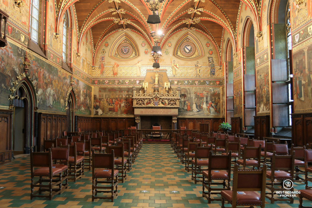 The Gothic Hall of the City Hall of Bruges.