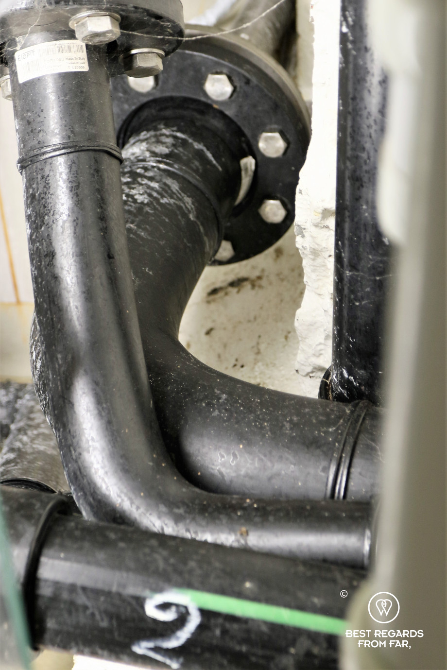 Different pipelines coming together before going underground in Bruges