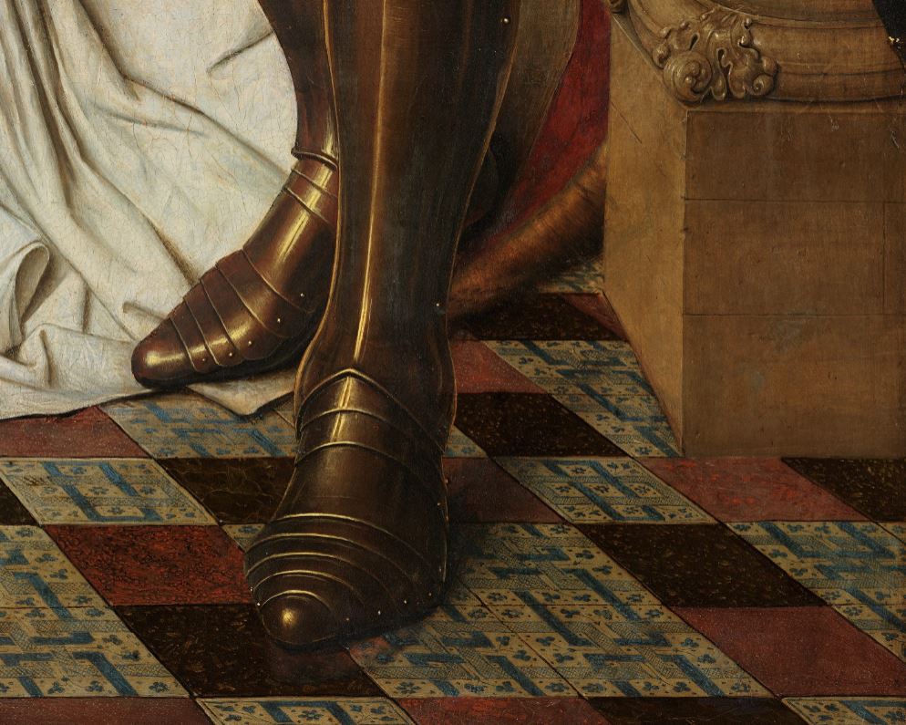 Madonna and Child with Canon van der Paele by Jan van Eyck