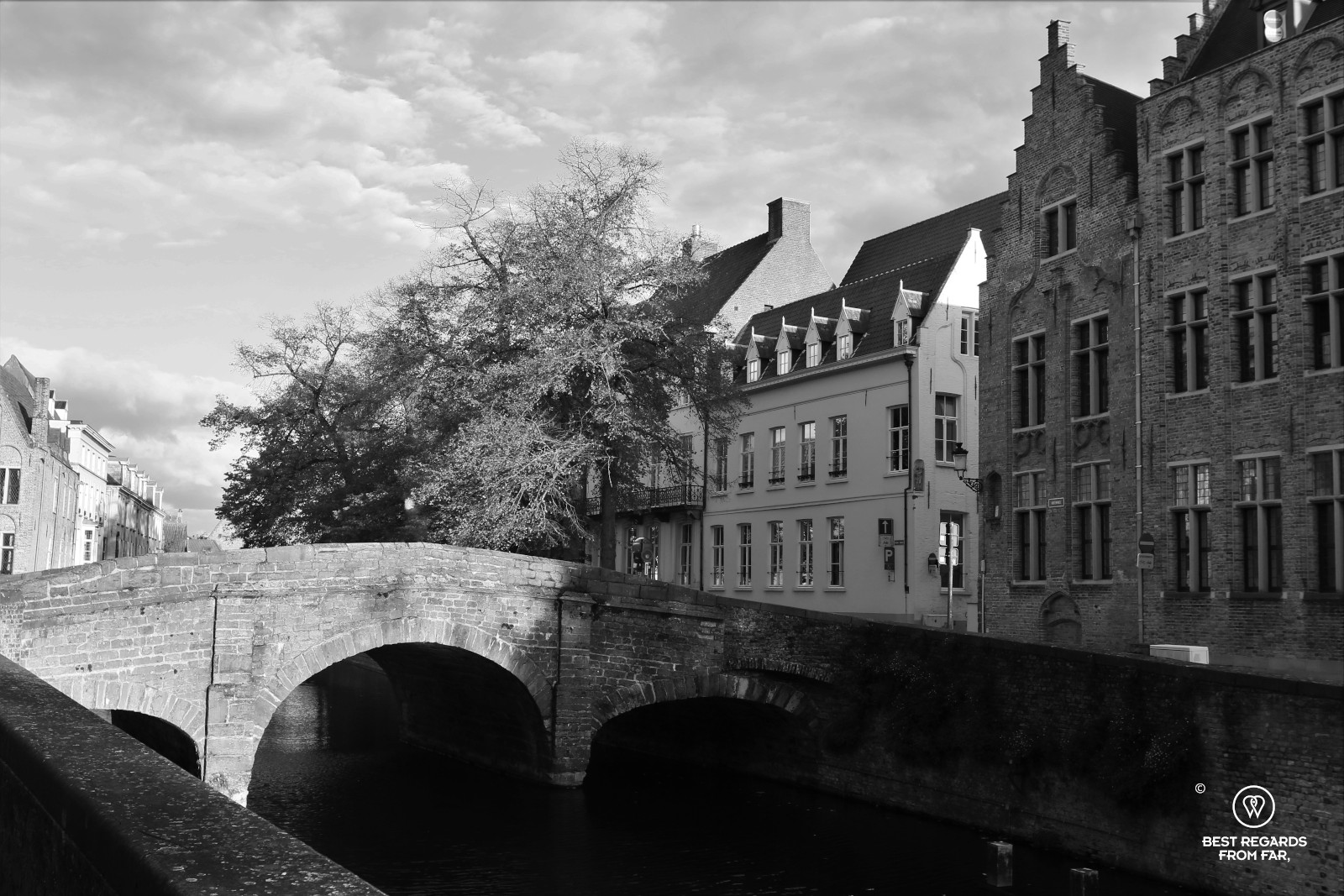 Haunted house along a canal in Bruges
