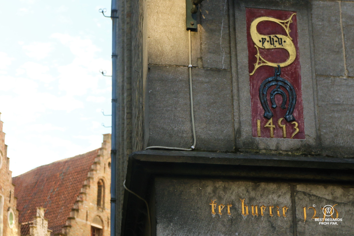 Plaque in the wall of the Ter Beurze family in Bruges