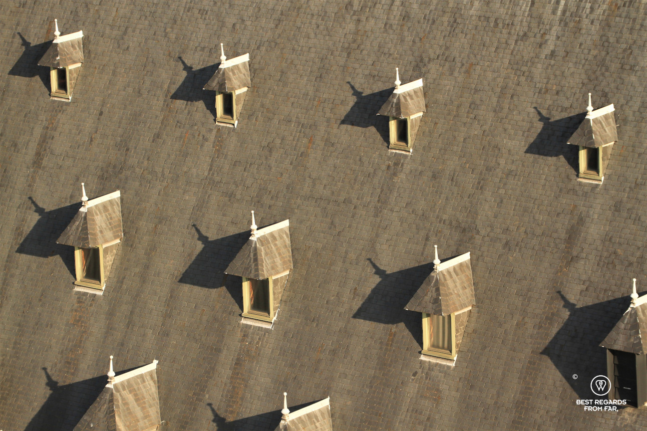 Close-up of a roof top seen from the Belfry Ghent, Belgium