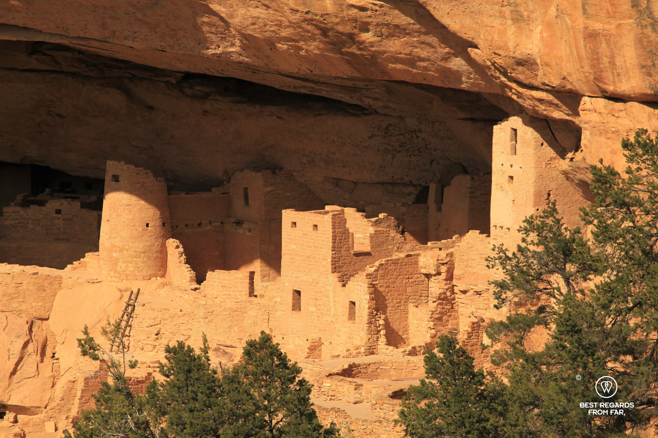 A district of Cliff Palace in Mesa Verde National Park, Utah, USA