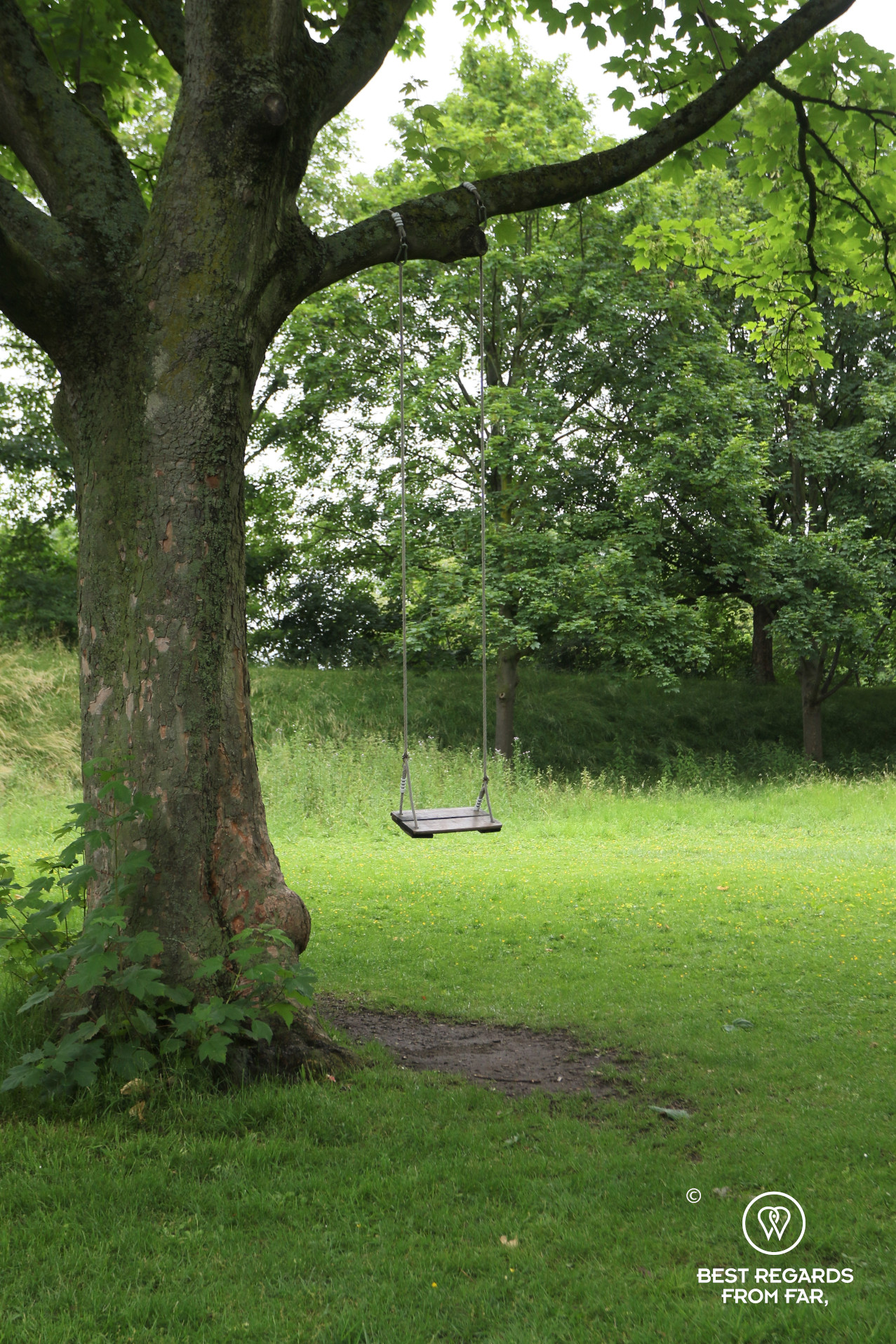 Playground in the greenery of the village of Lillo, Antwerp, Belgium