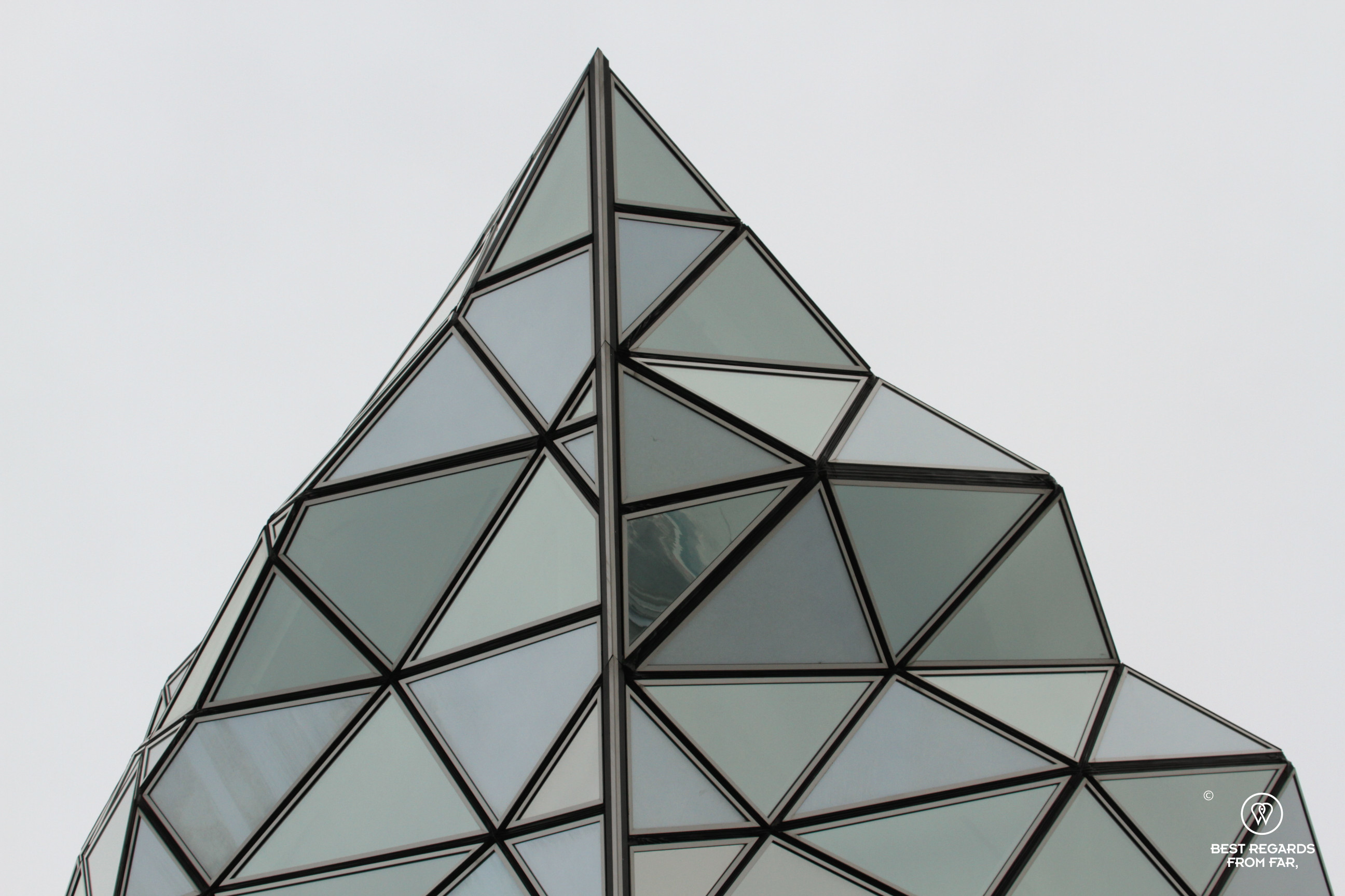 Close-up of the port house in Antwerp with is diamond-shaped roof