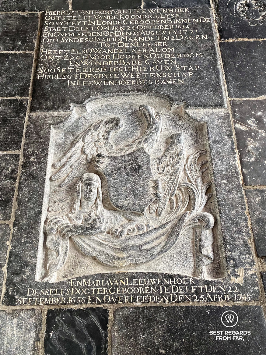 The tomb of Antony van Leeuwenhoek, Old Church, Delft, The Netherlands