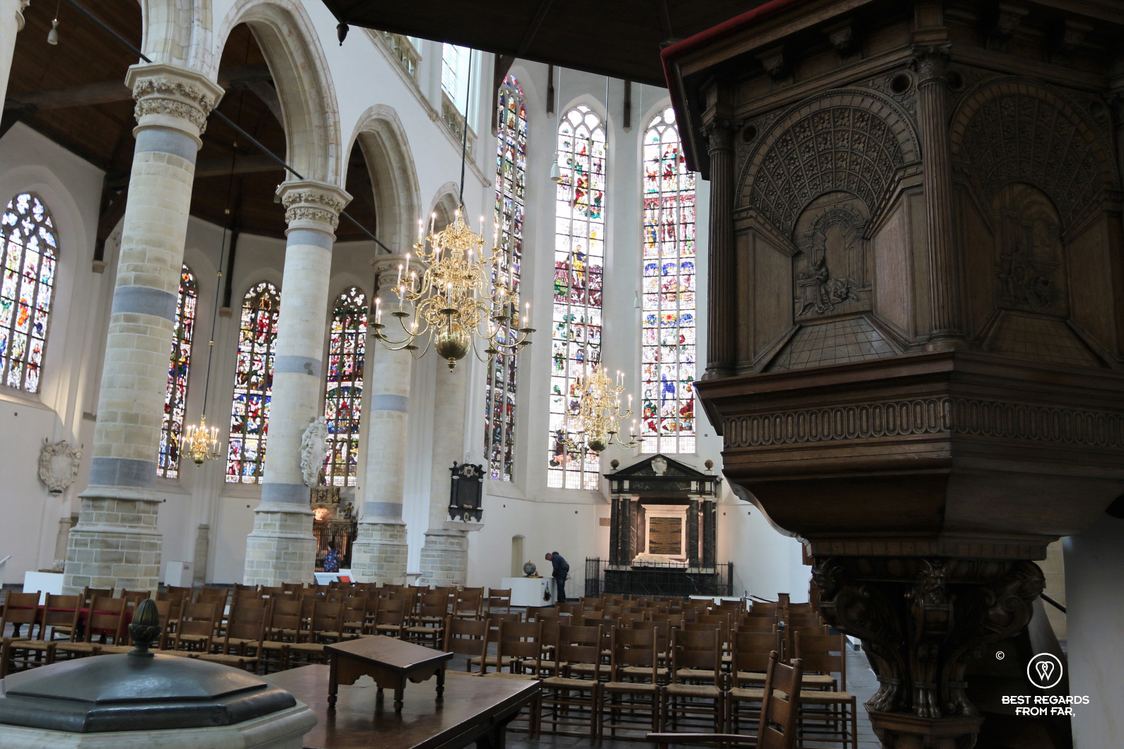 The interior of the Old Church, Delft, The Netherlands