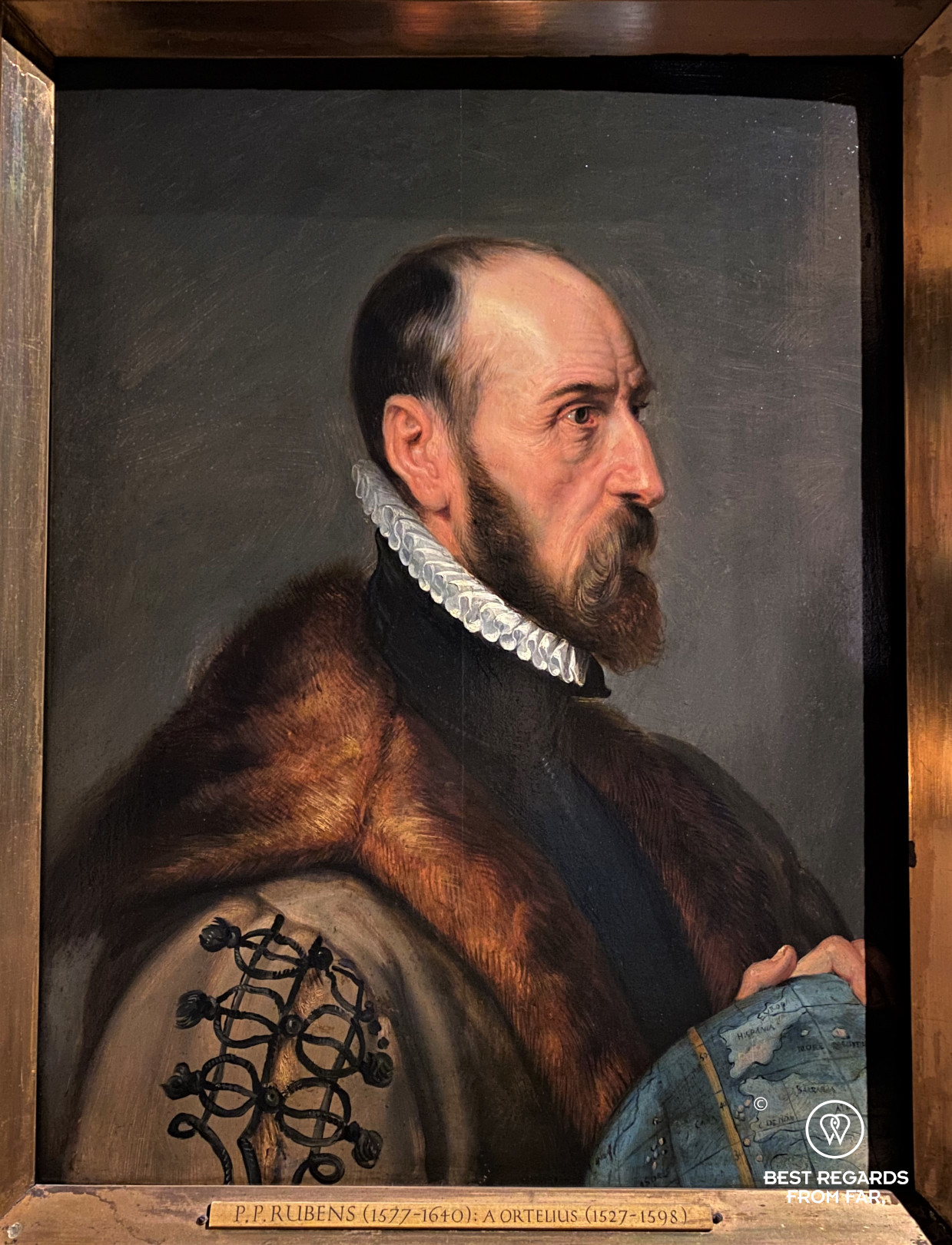 Portrait of Abraham Ortelius by Peter Paul Rubens at the Plantin Moretus Museum, Antwerp