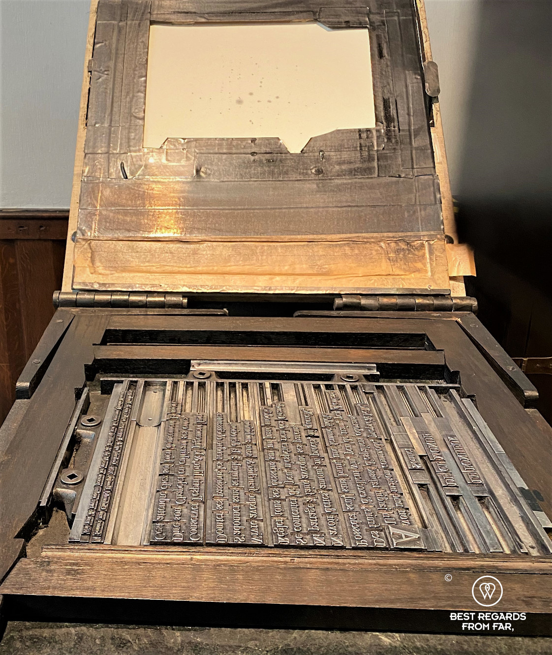 Old printing press at the Plantin Moretus Museum, Antwerp