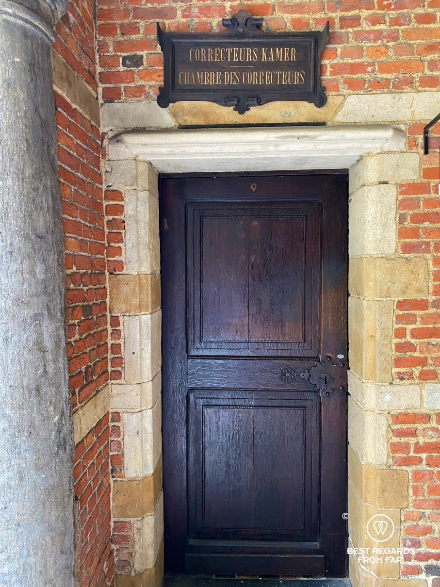 Door to the room of the proofreader at the Plantin Moretus Museum, Antwerp, Belgium