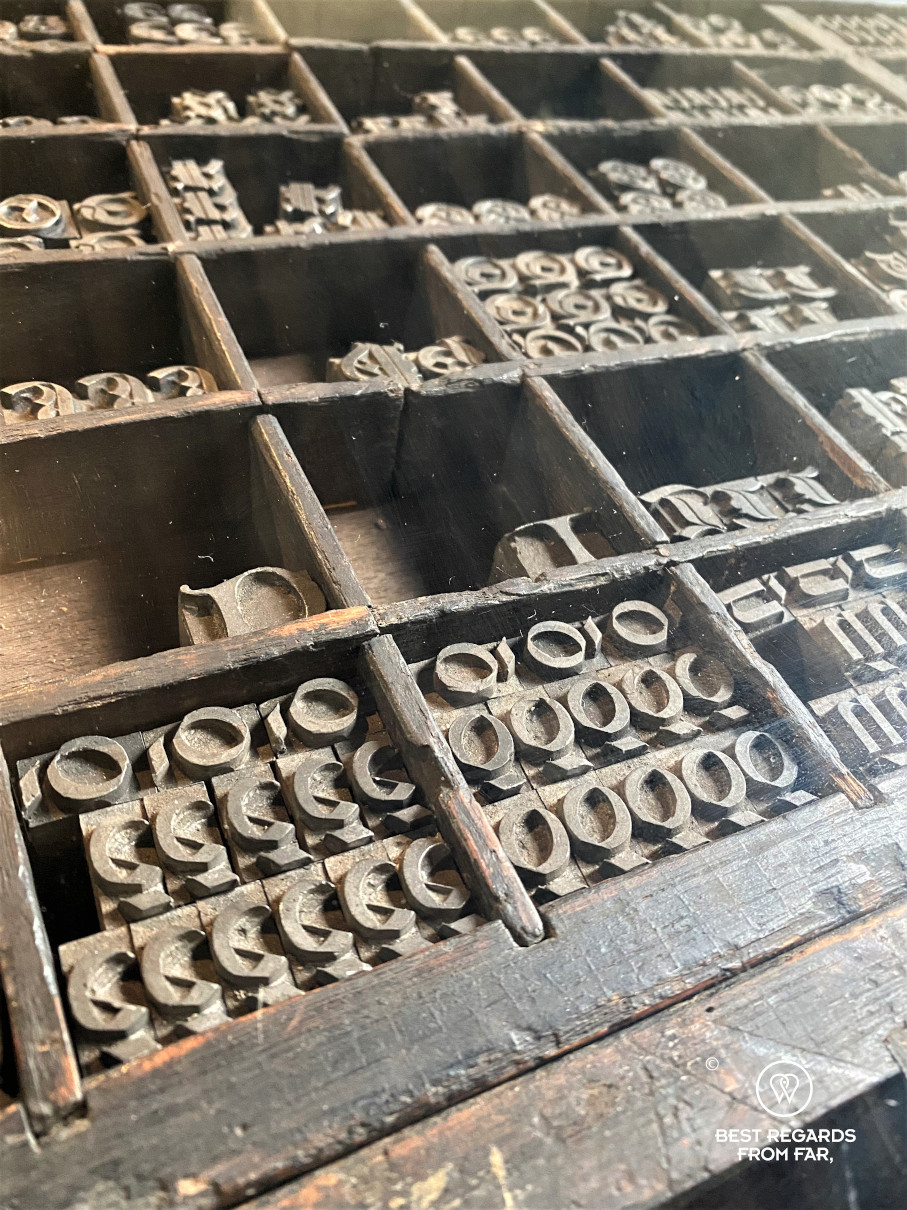 Individual letter used for printing, Plantin Moretus Museum, Antwerp