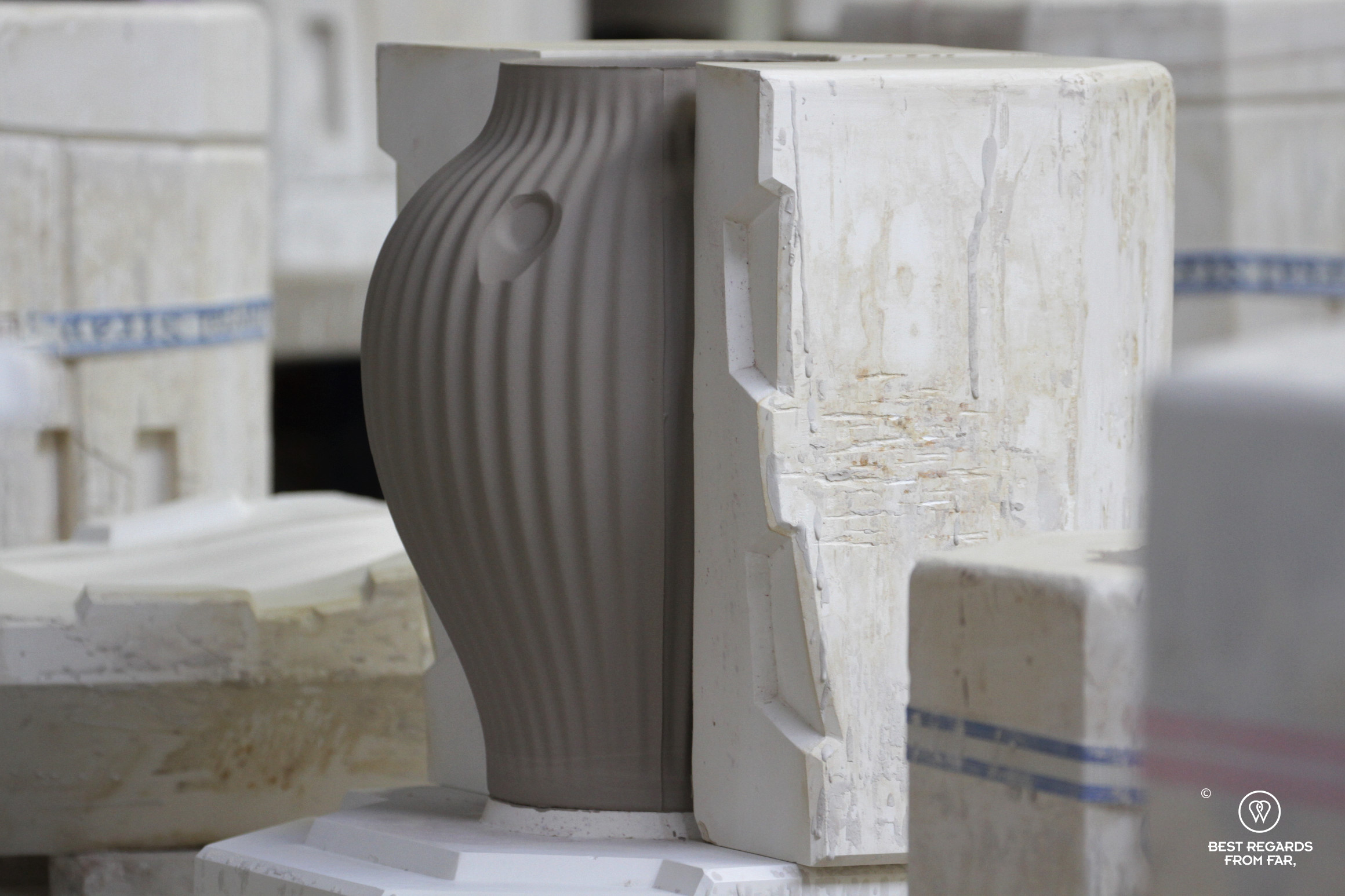 Vase in a mould, the Royal Delft factory, the Netherlands