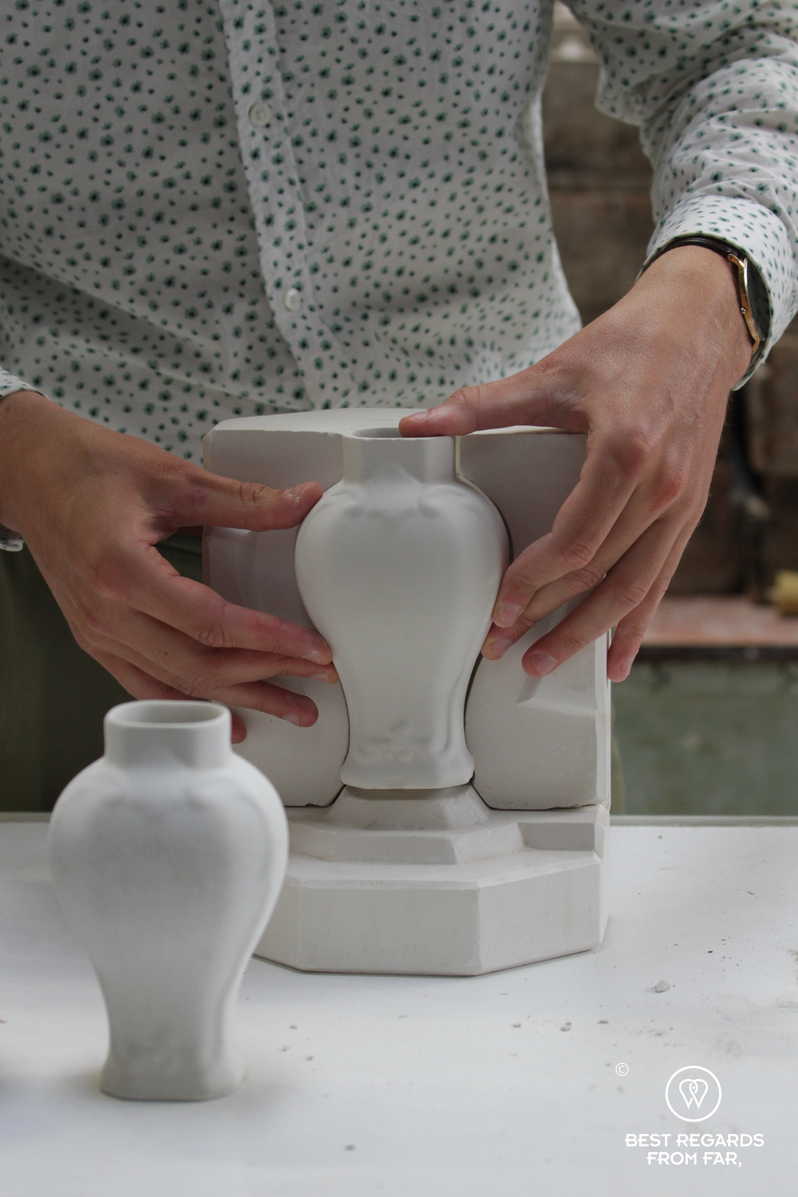 Taking the body out of the mould, the Royal Delft museum, the Netherlands