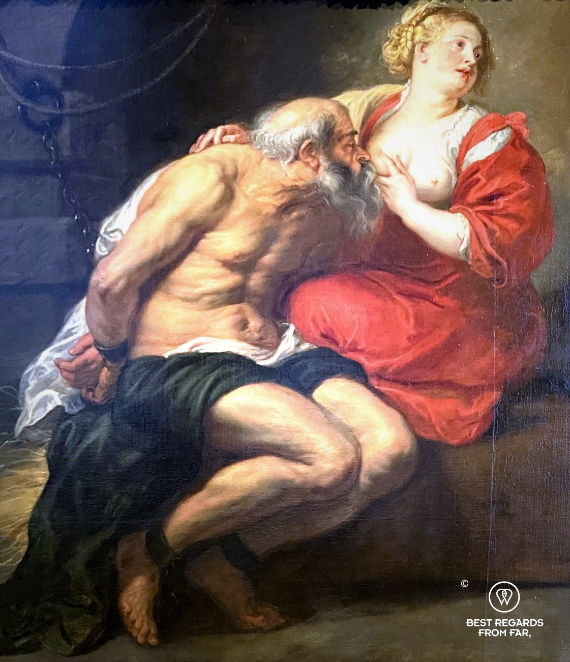 Detail of Cimon and Pero by Rubens, Rubens' House, Antwerp
