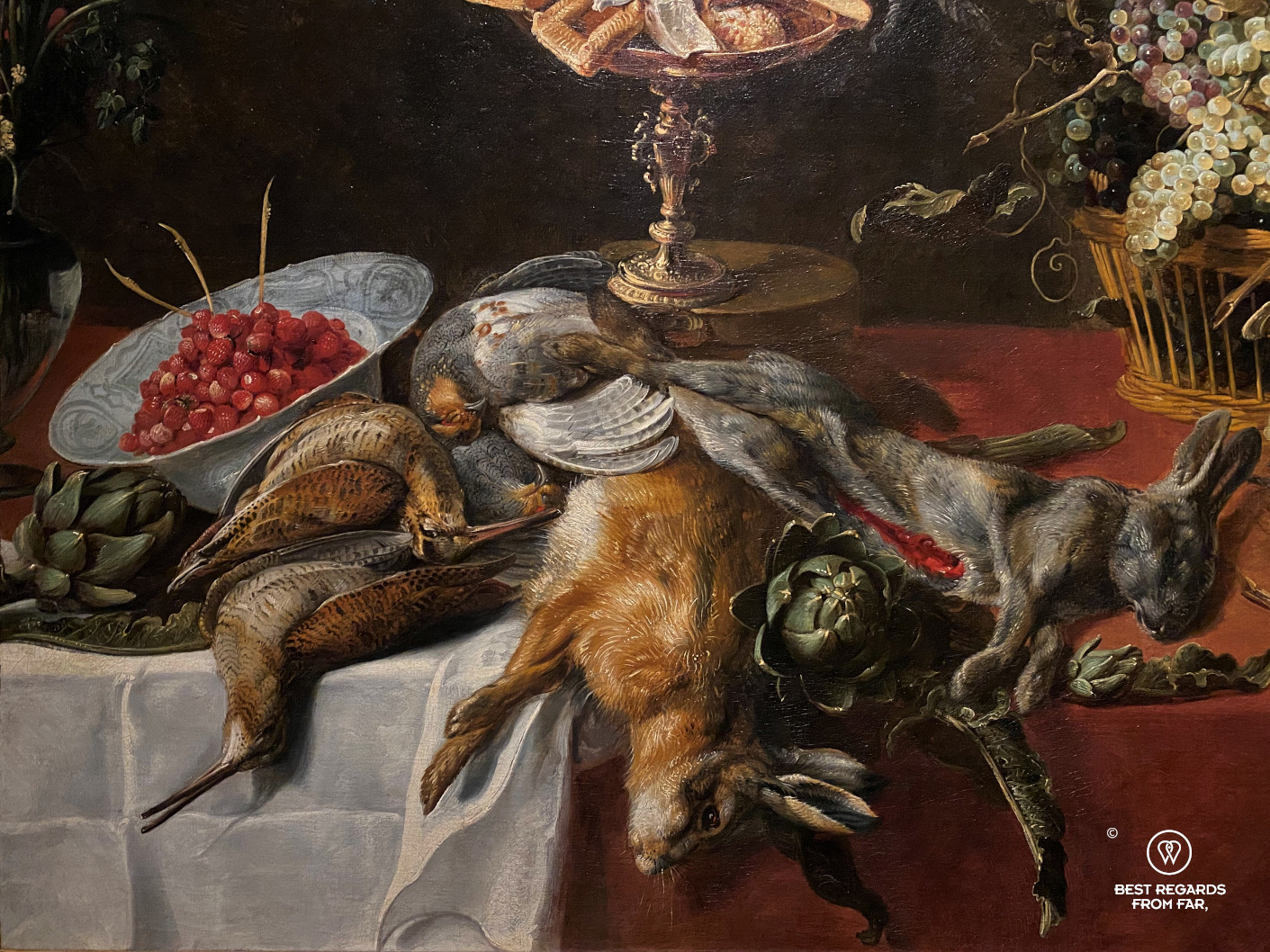 Still life (1620's) by Frans Snijders, Snijders Rockoxhuis, Antwerp, showing game and fruits