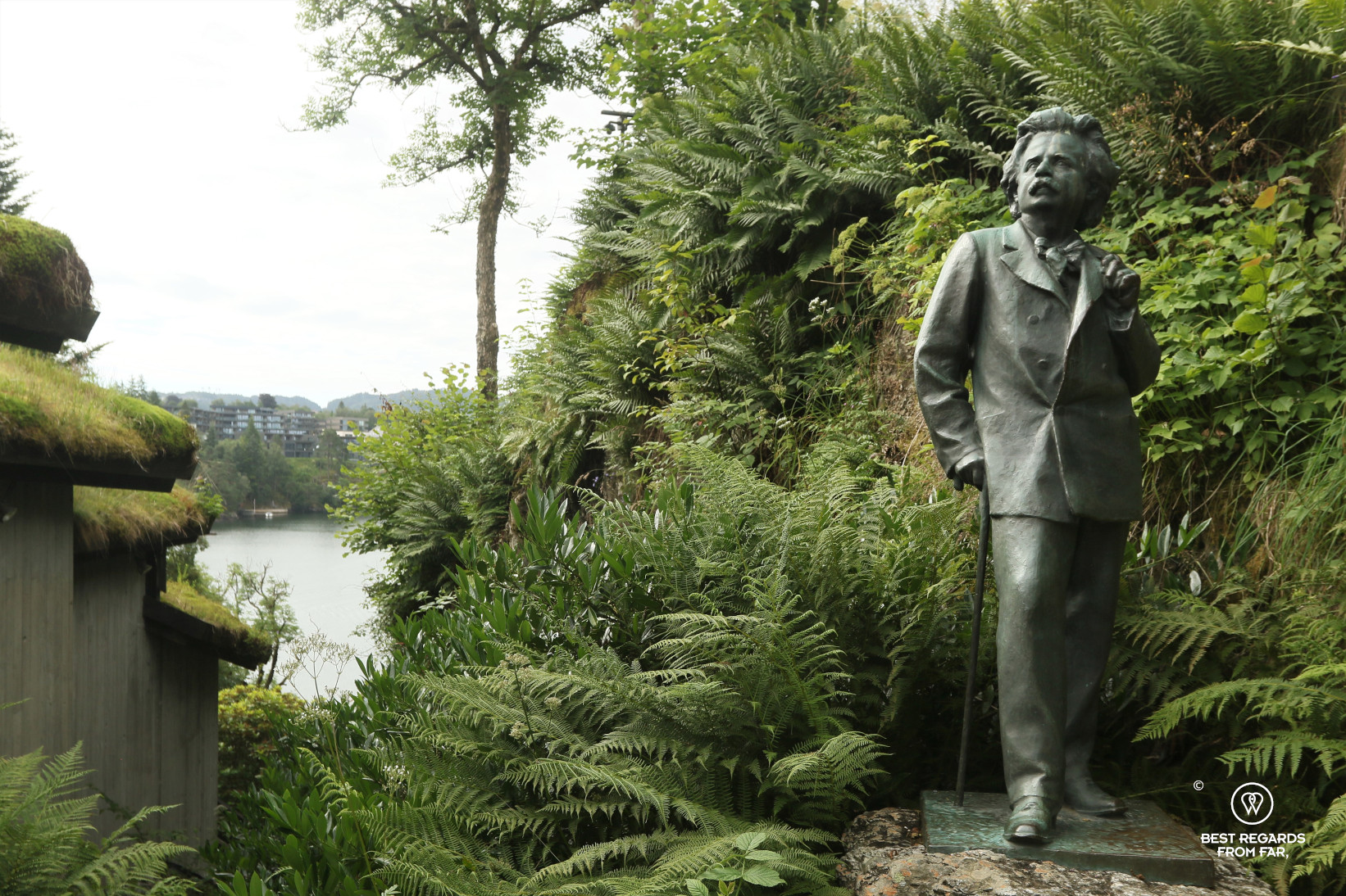 Statue of Grieg at his summer house of Troldhaugen, Bergen