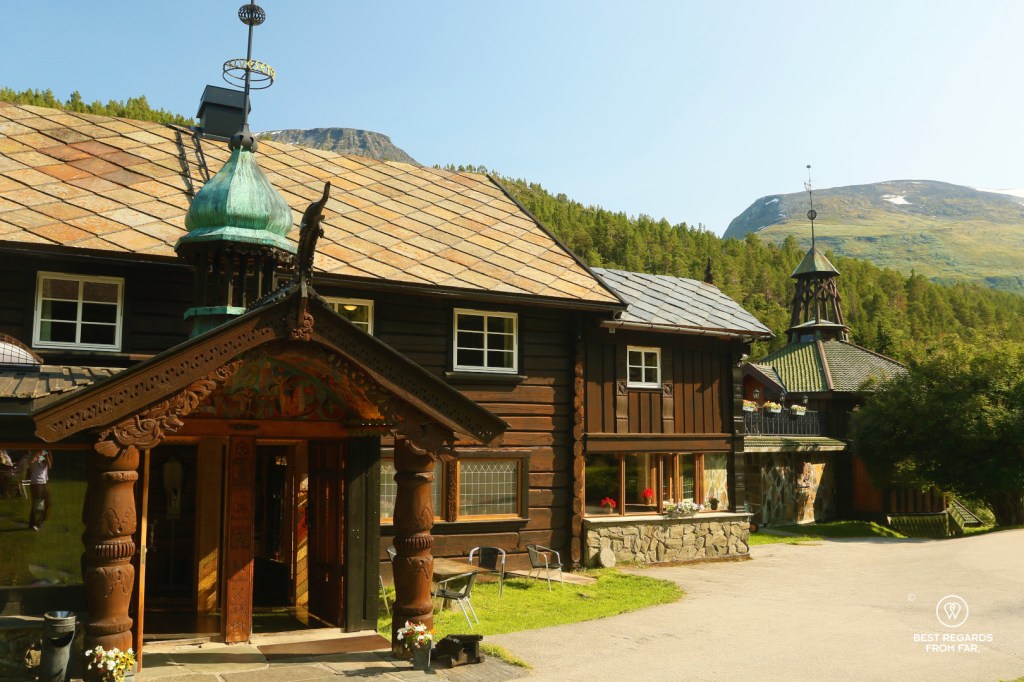 Wooden exterior of the Elveseter Hotel, Norway