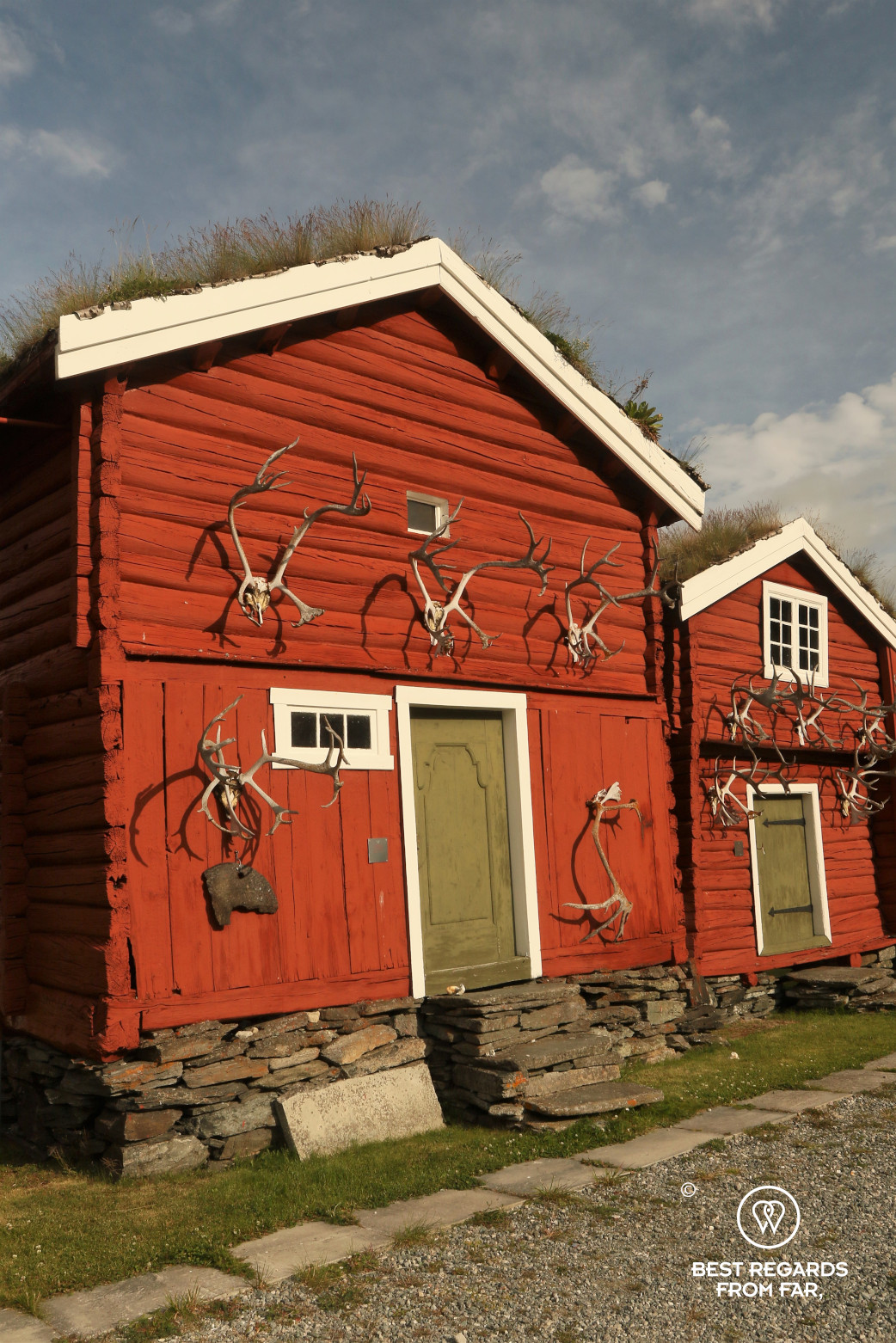 Reindeer antlers at the historic Kongsvold hotel, Norway
