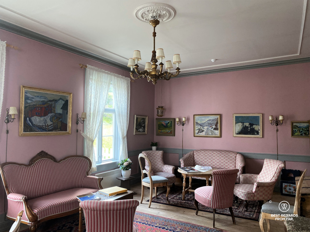 Historic living rooms at the Kongsvold hotel, Norway