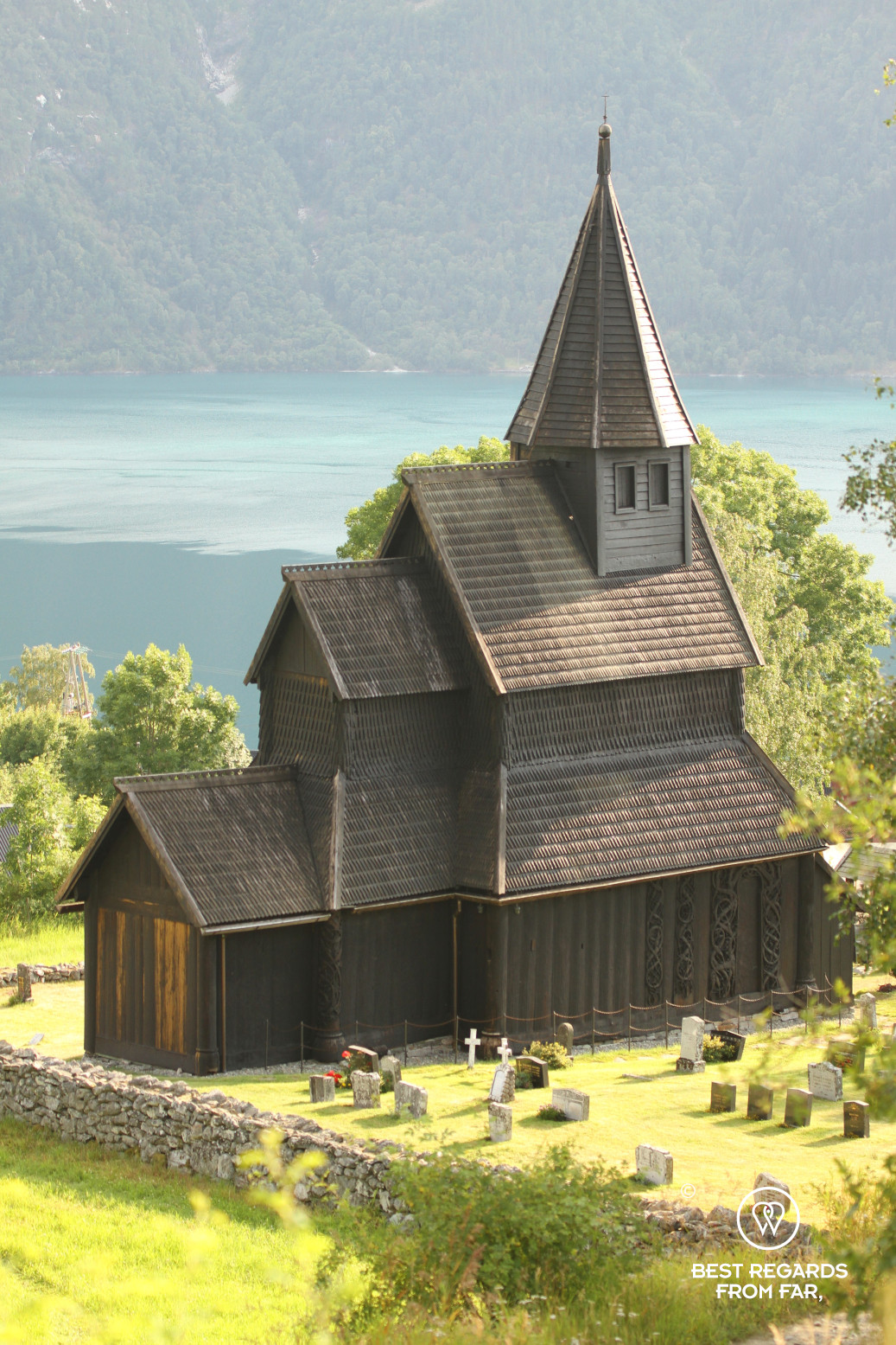 Urnes Stave Church overlooking the fjord