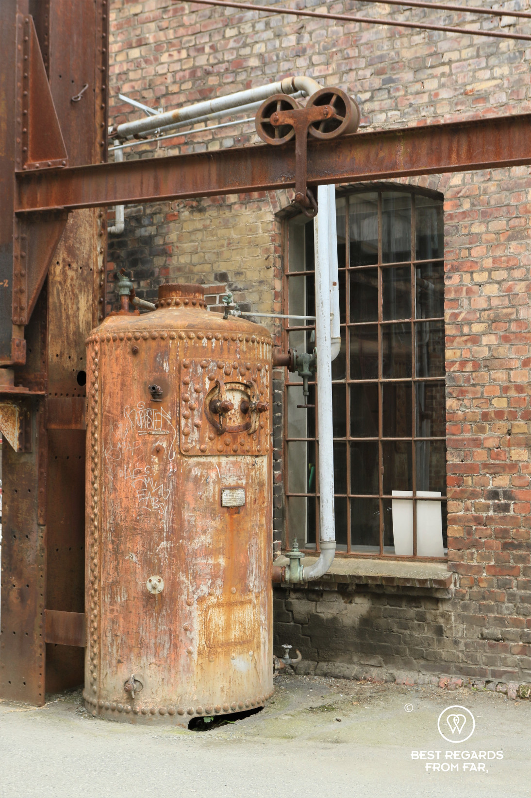Rusty boiler in Dokkparken in Trondheim