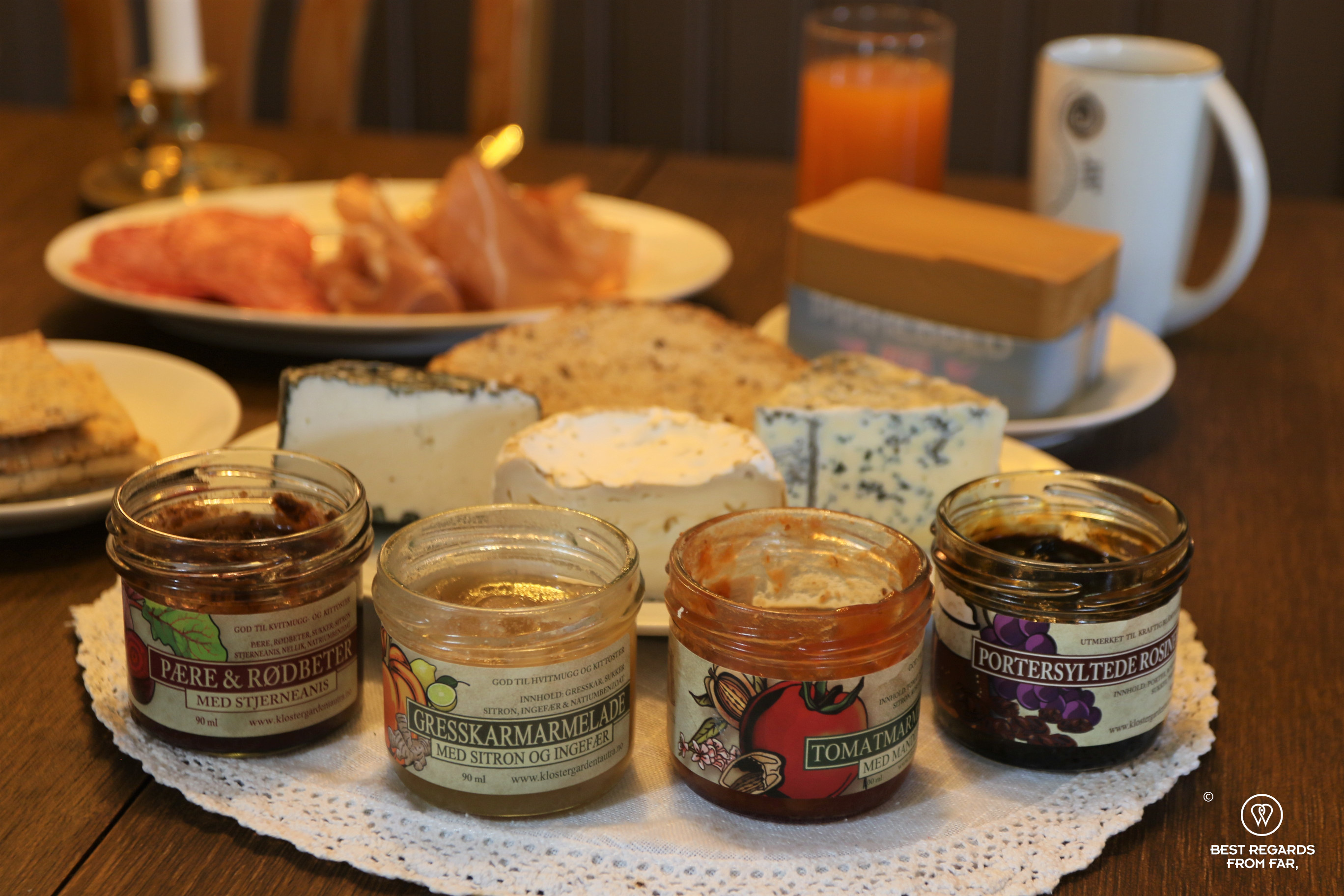 Klostergarden breakfast with homemade jams