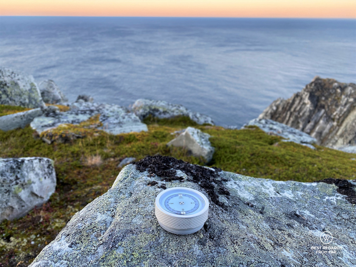 Compass at continental Europe northernmost point: Cape Nordkinn