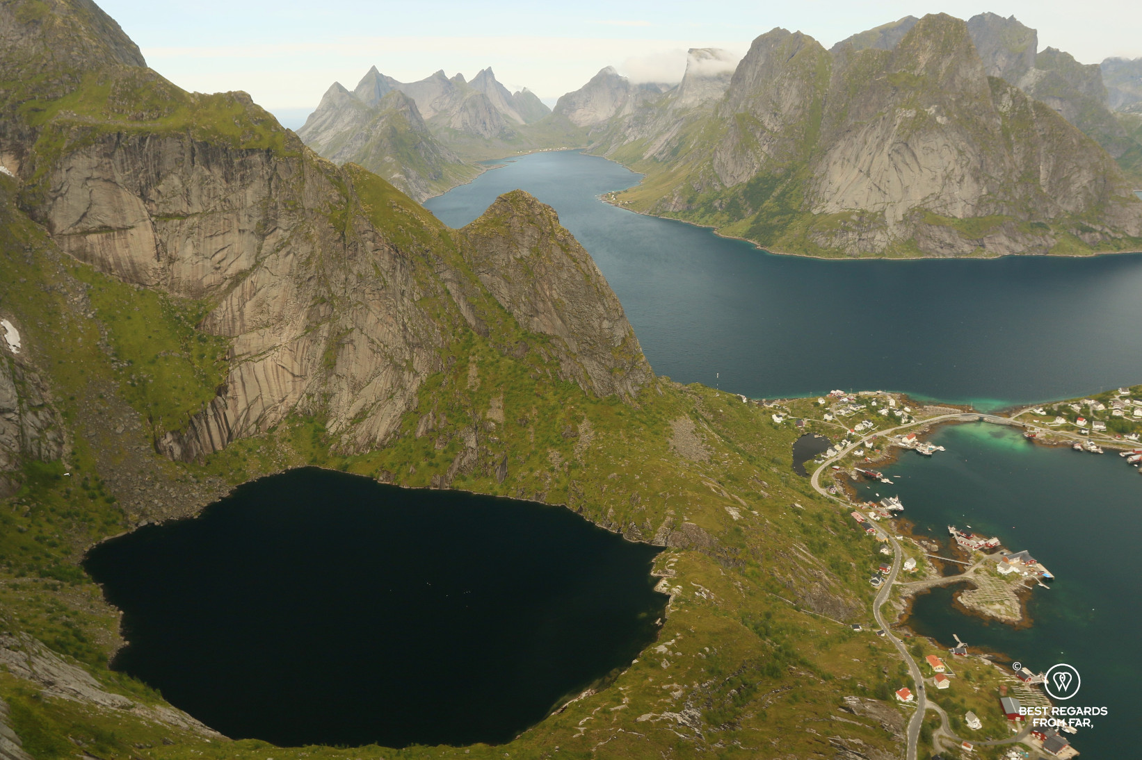 Panorama on Lofoten from Reinebringen, Norway