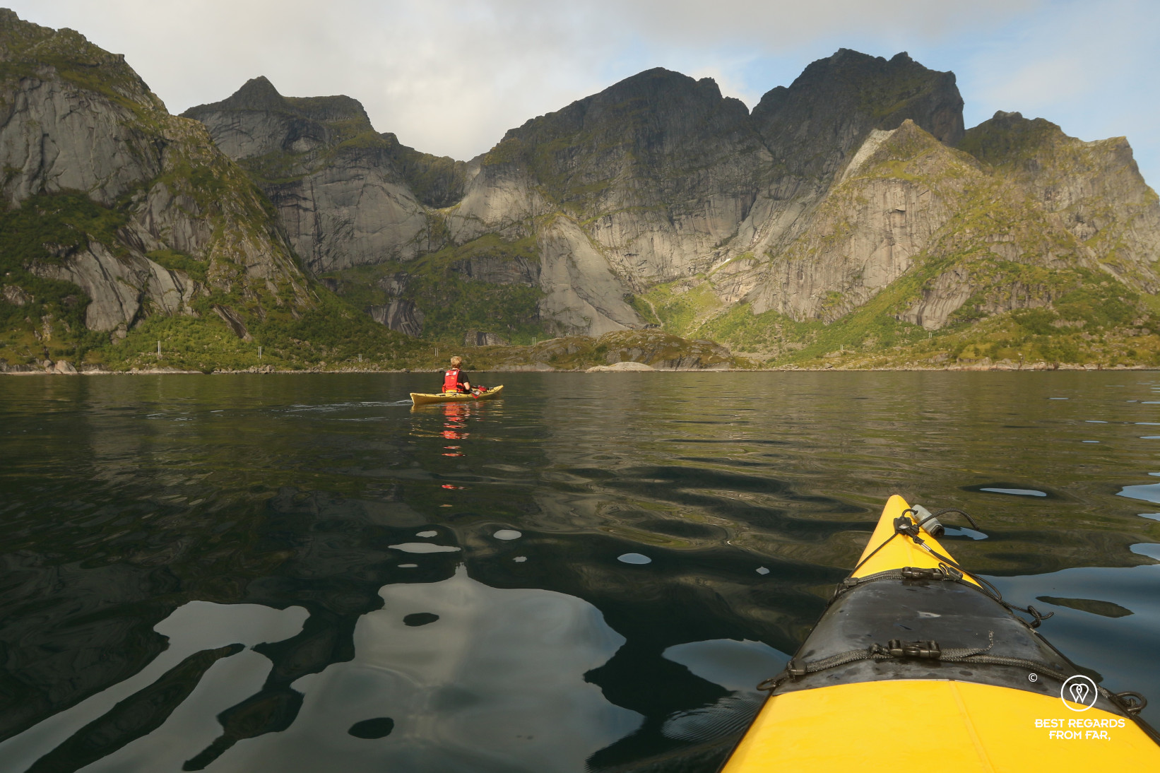 Kayaking around Hamnøya, Lofoten, Norway