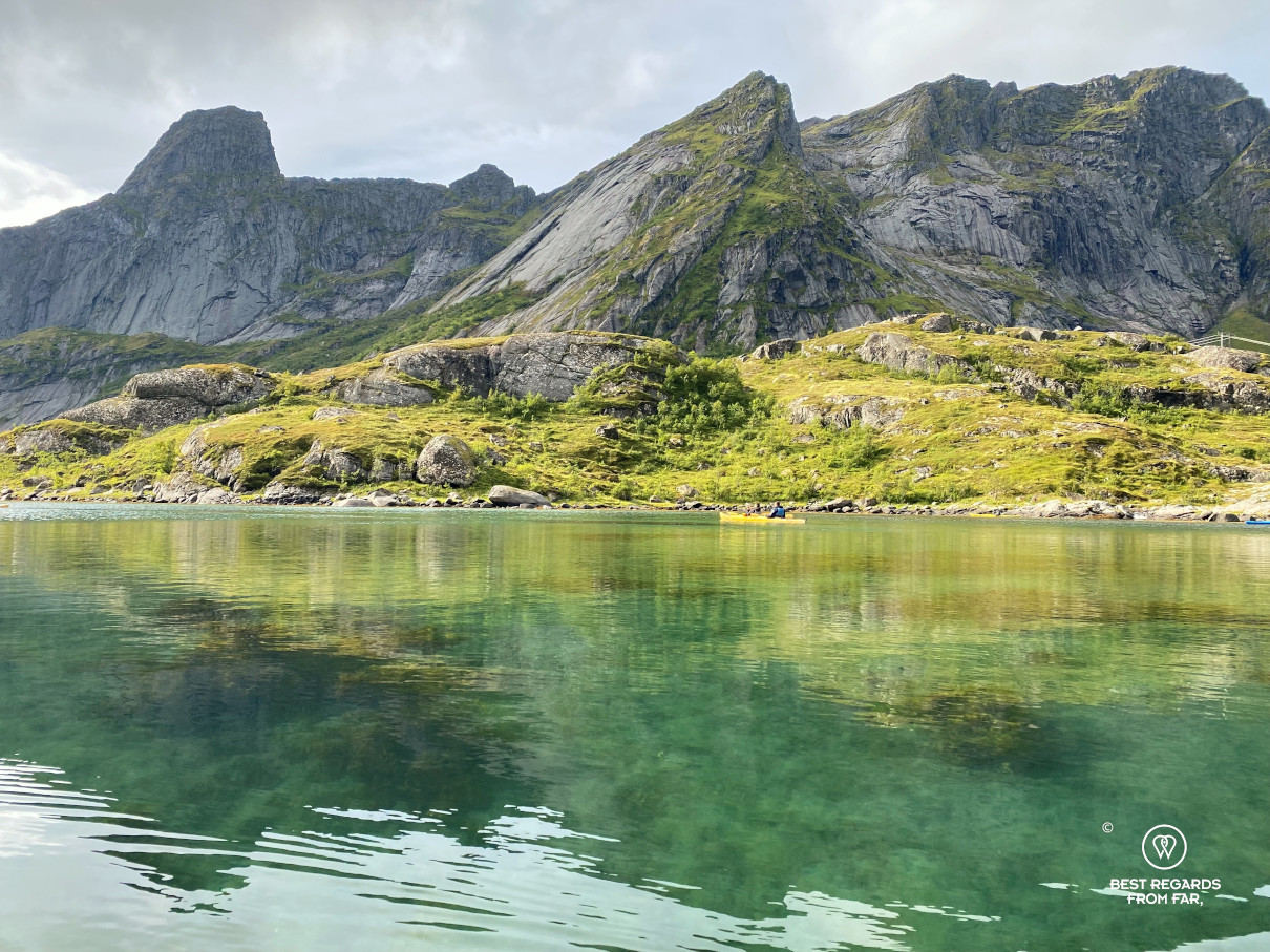 Kayaking around Hamnøya, Lofoten, Norway