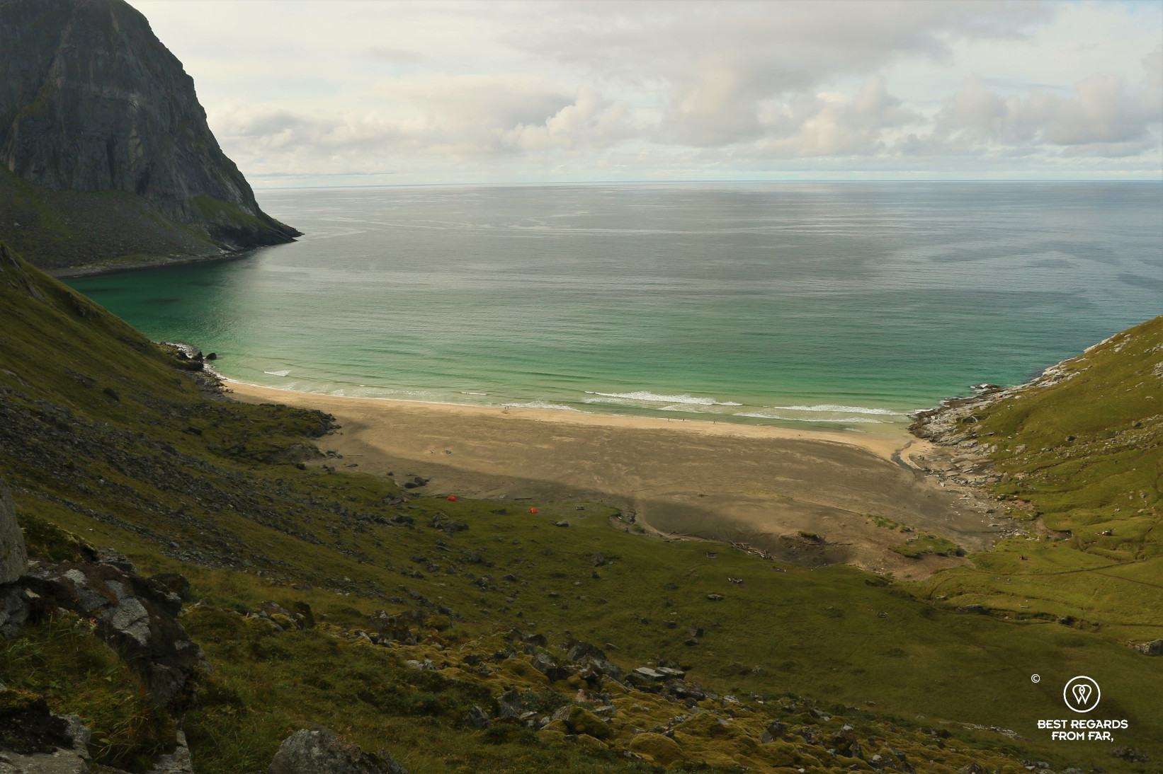 Beutiful and hardly touched Klavlika Beach in Lofoten, Norway