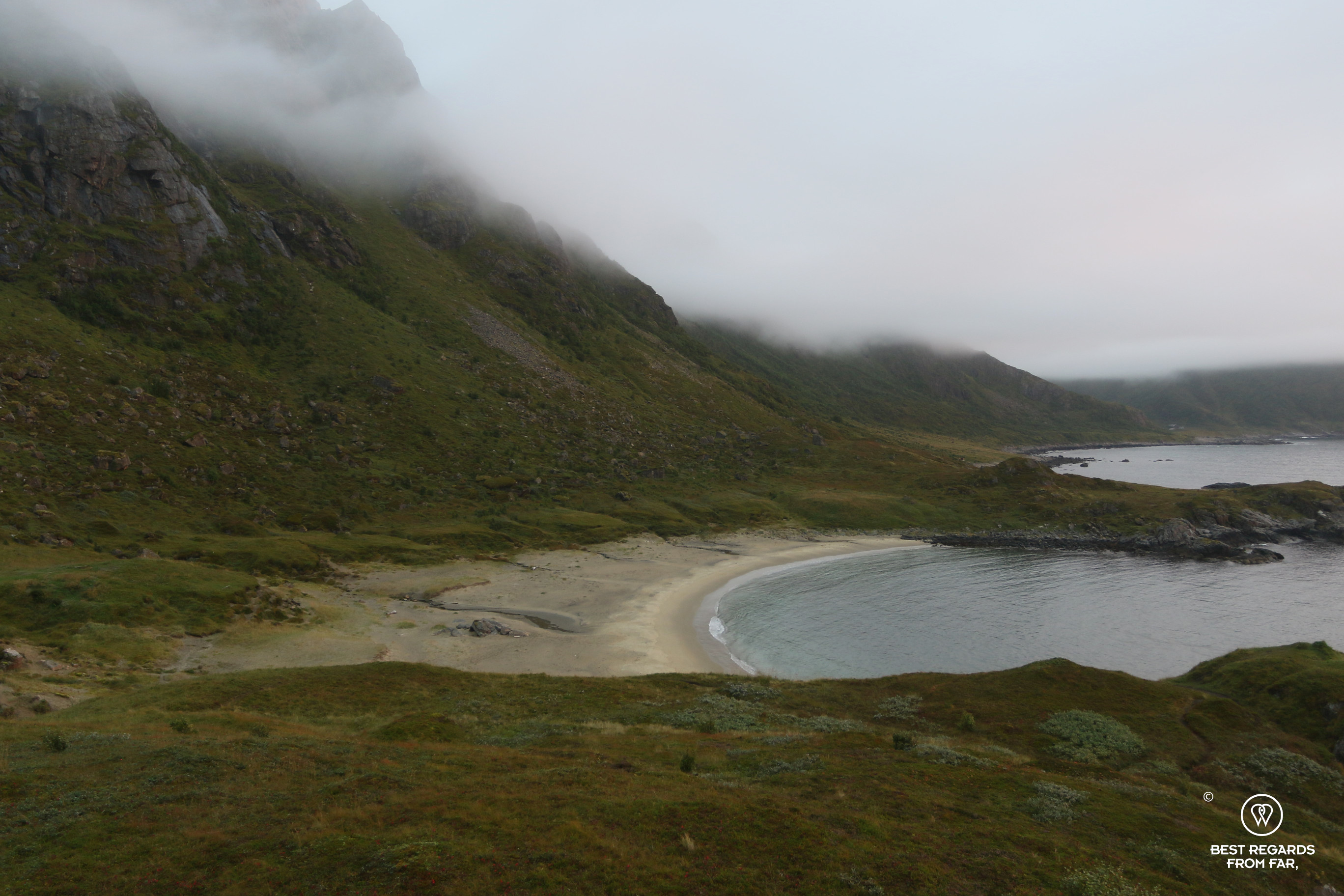 Beach along the queen's trail in Stø, Norway