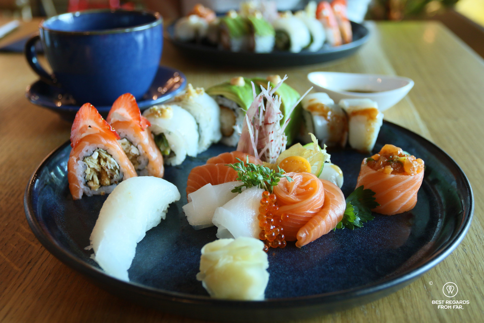 The catch of the day plate at Ra Sushi, Tromso