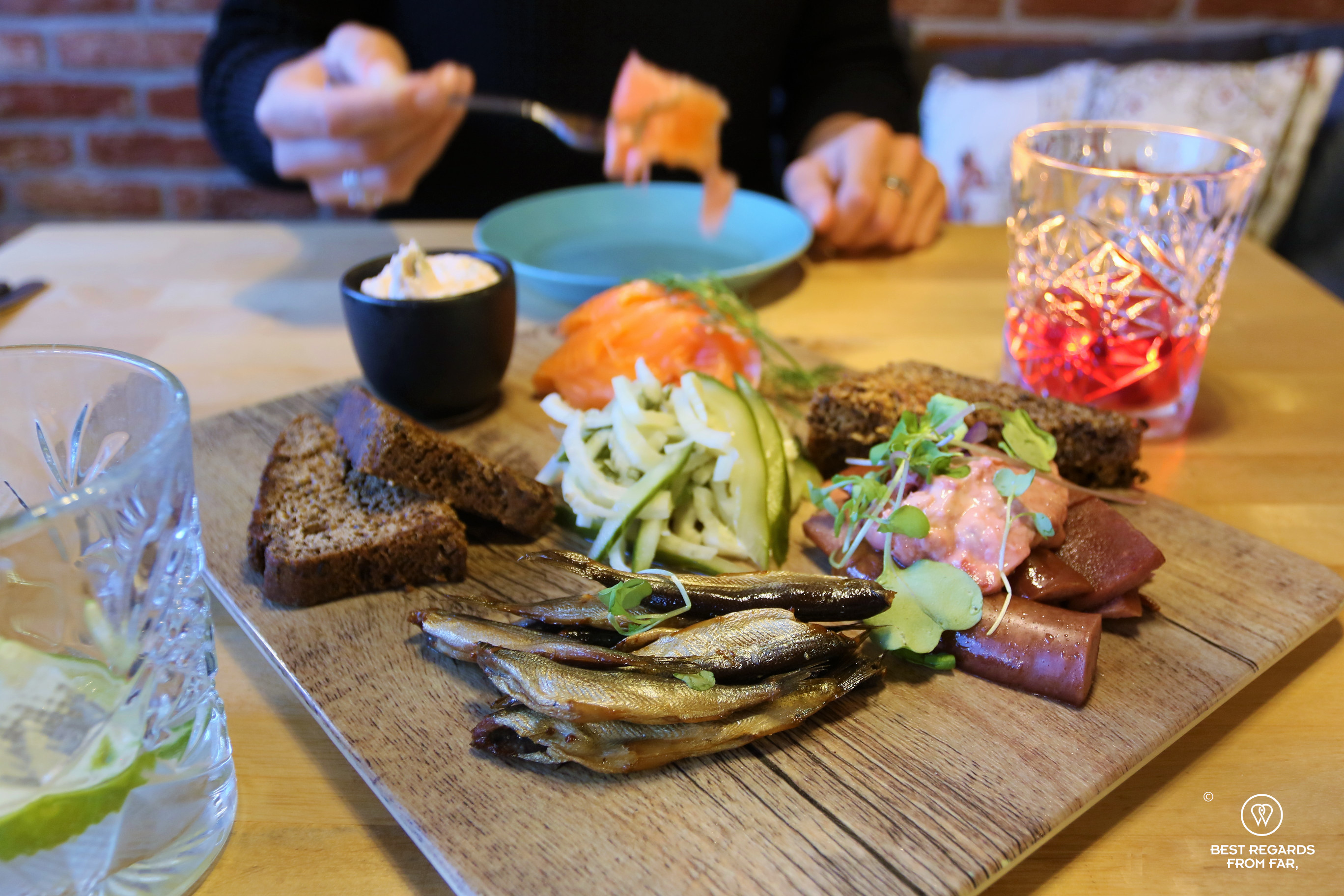 The plate From the North at Roka restaurant, Rovaniemi, Lapland