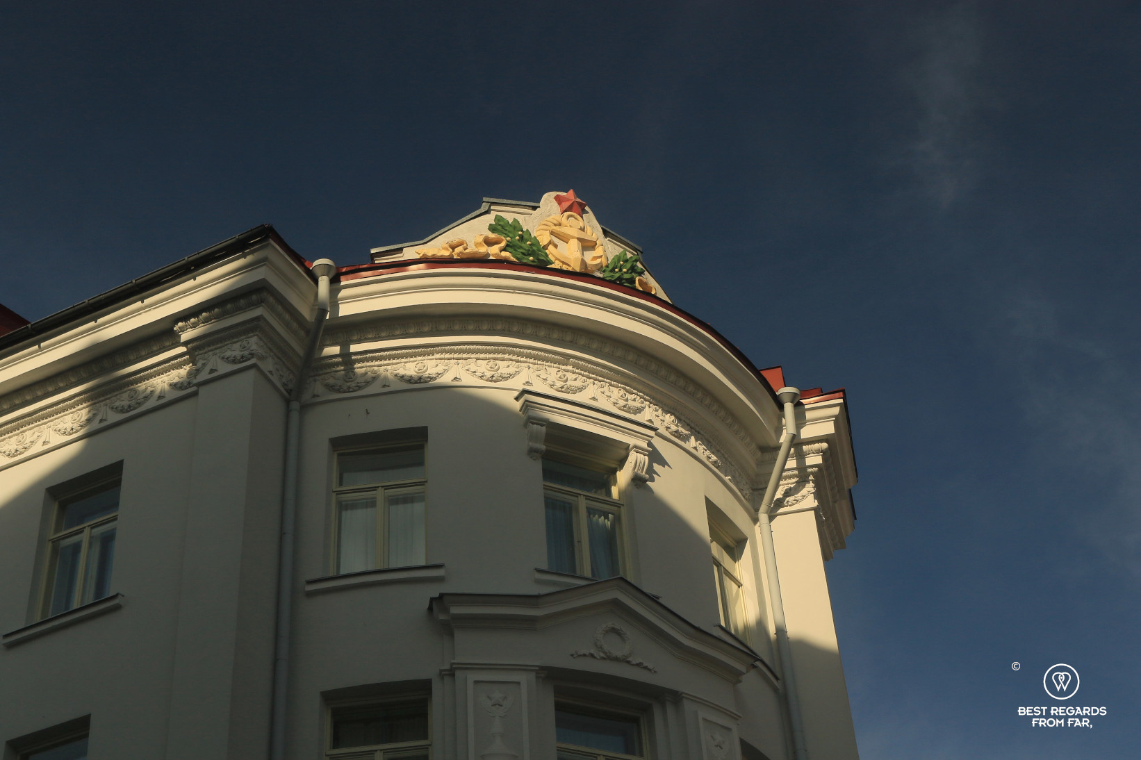 The only remaining Soviet red star on a building of Tallinn, Estonia