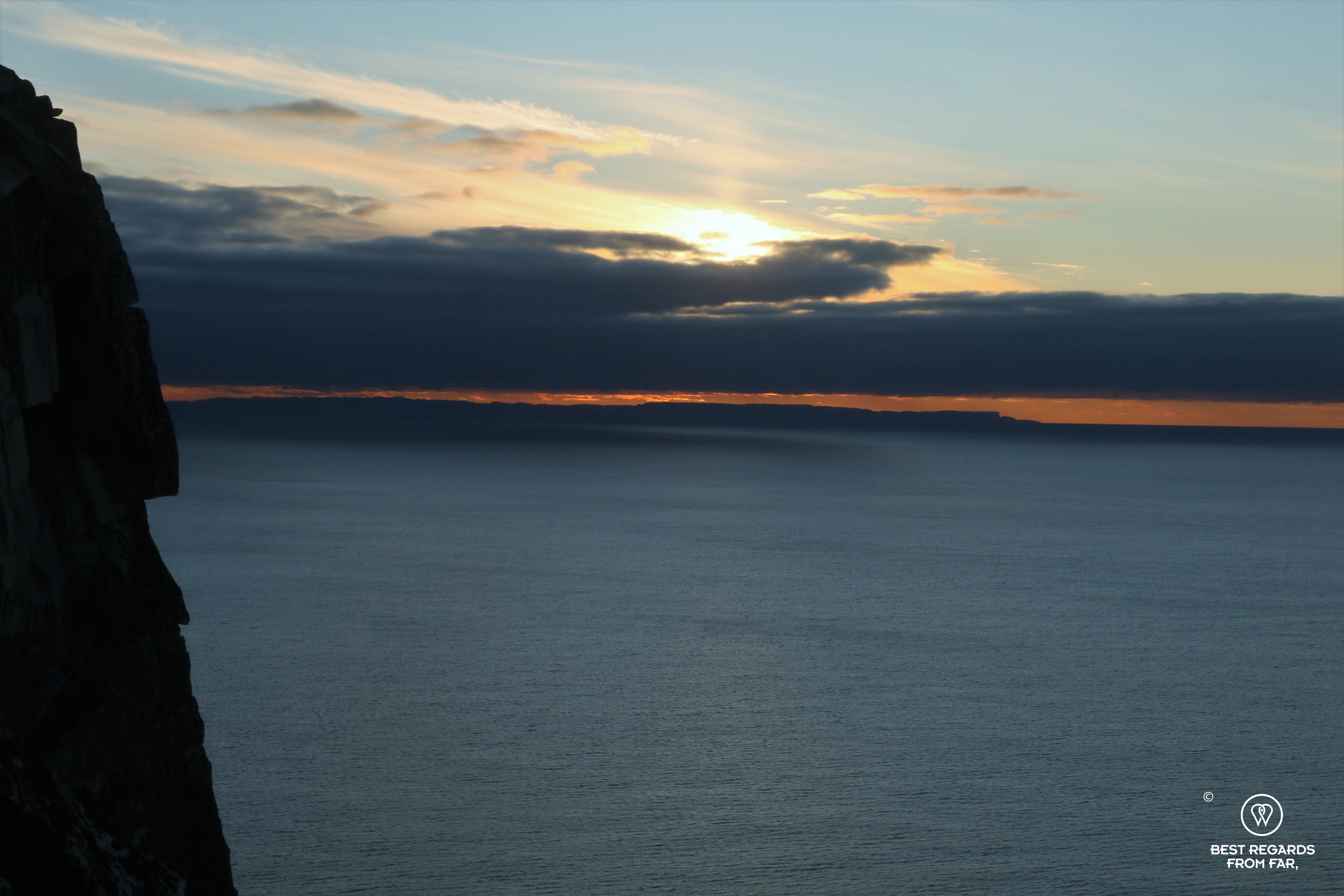 Sunset on North Cape from Cape Nordkinn, Norway