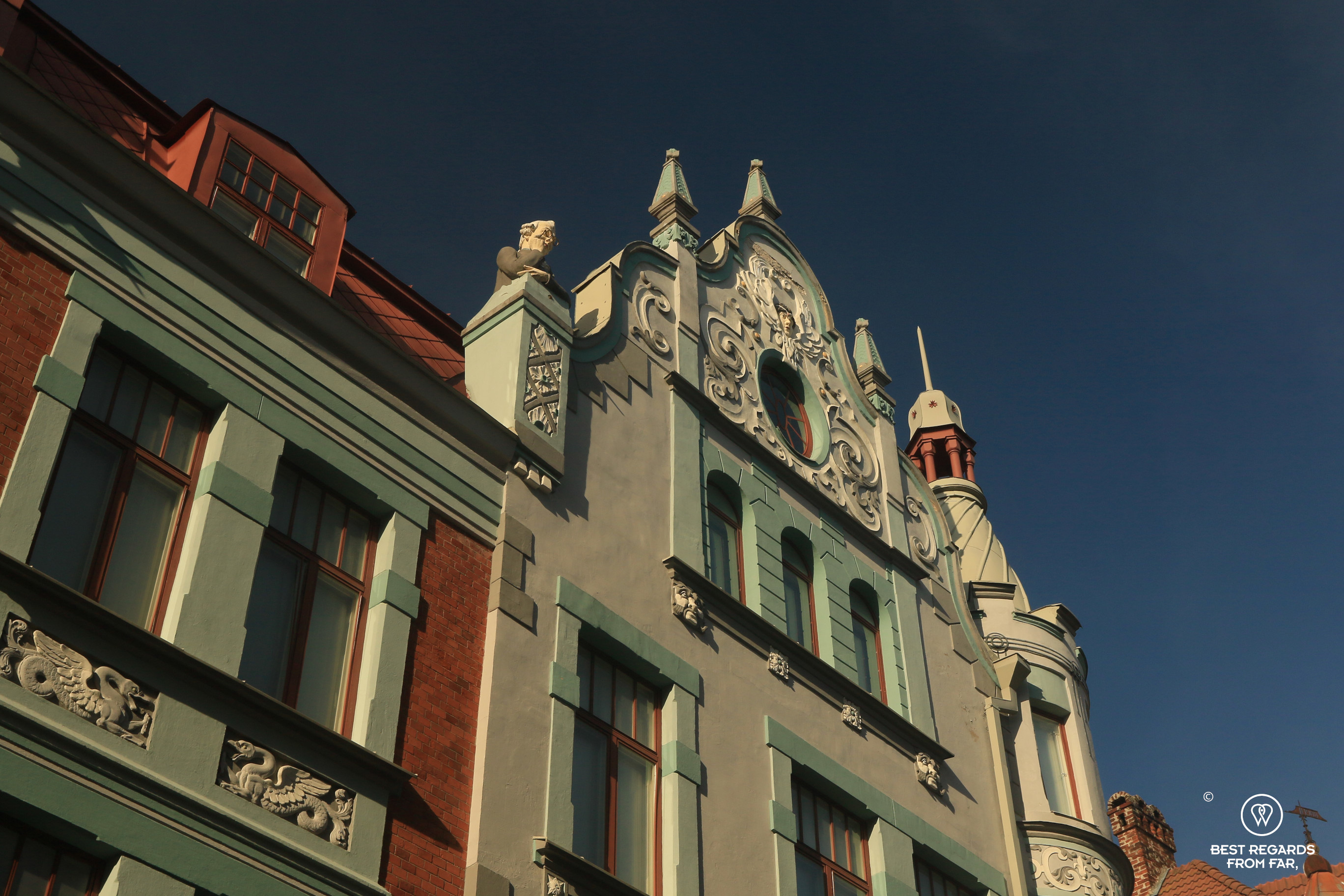 Richly decorated façade of Tallinn