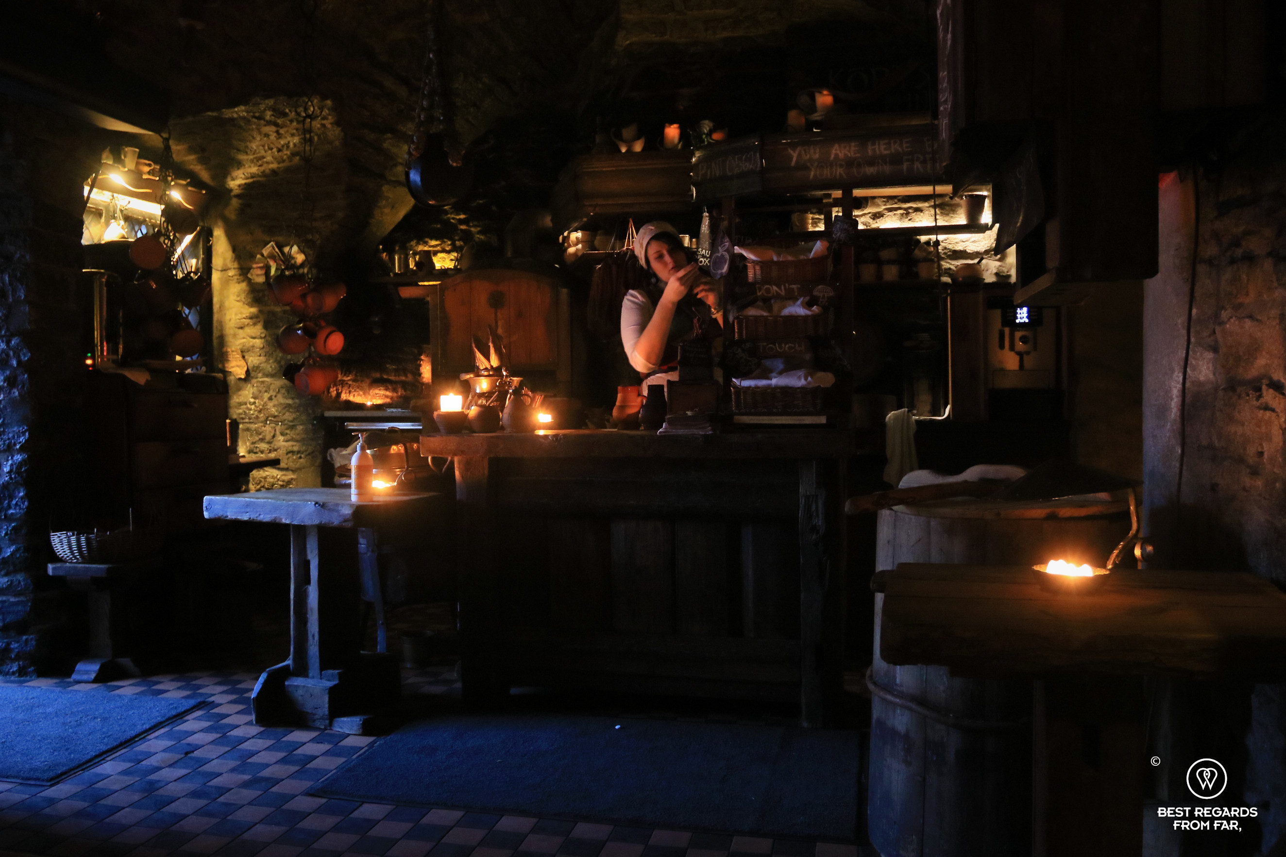 Atmosphere of the III Draakon medieval restaurant, Tallinn