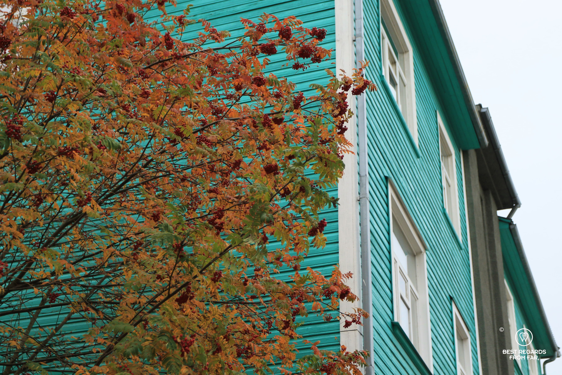 Colourful wooden façade in Kalamaja District, Tallinn