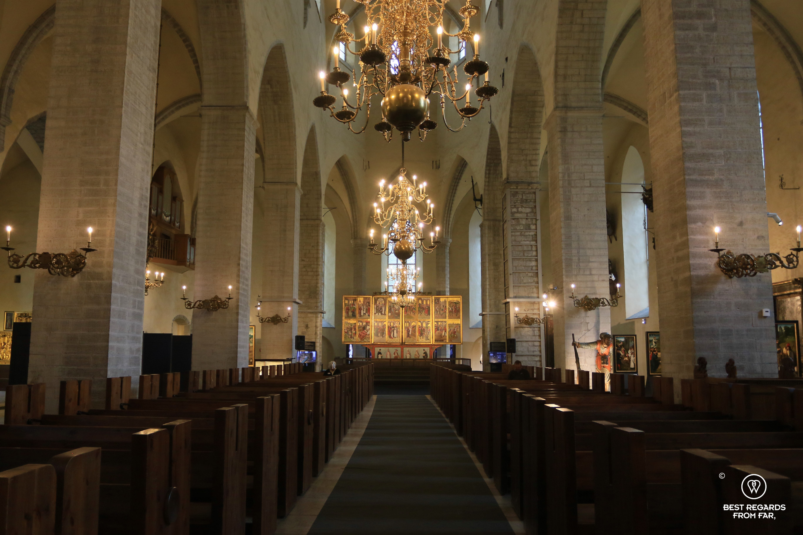 Inside Saint Nicolas Church Museum in Tallinn