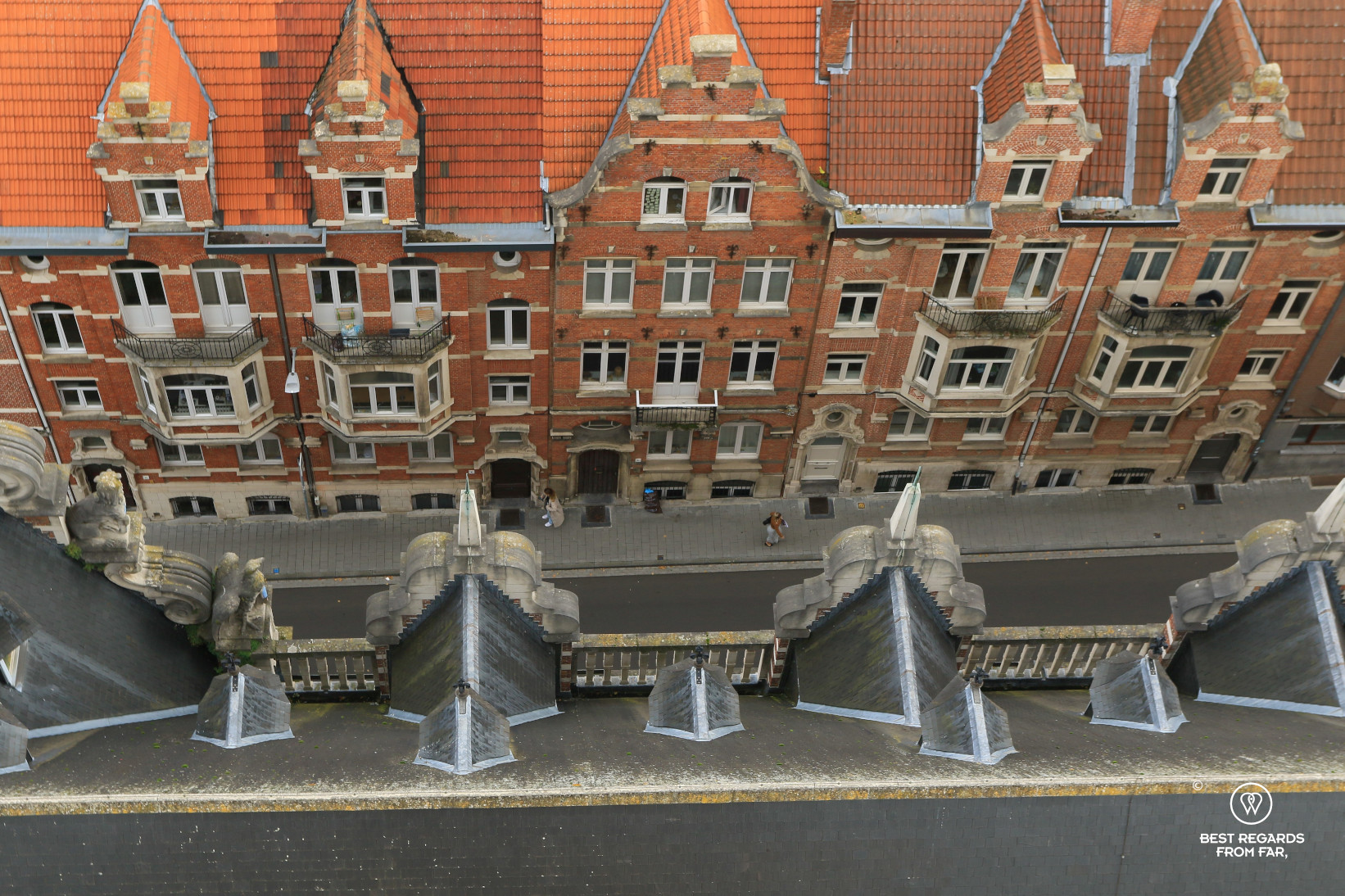 View on rooftops from the University Library Tower in Leuven, Belgium