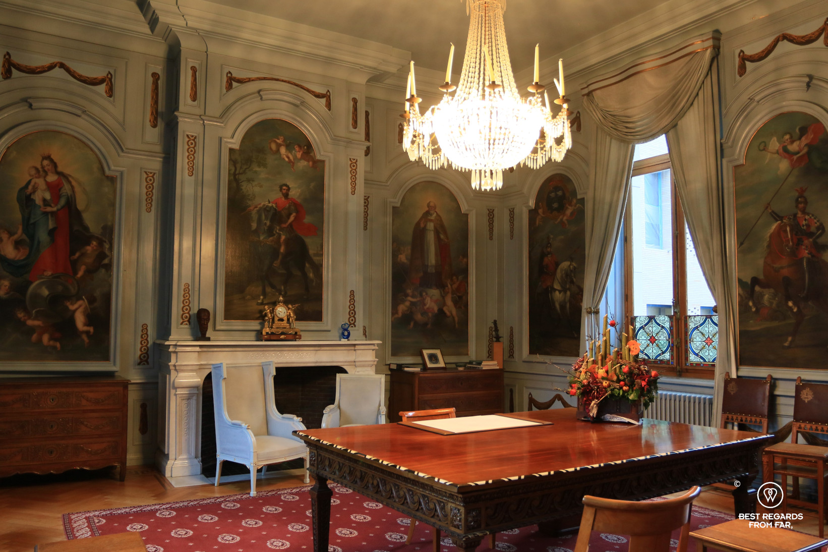 Richly decorated office inside the City Hall of Leuven, Belgium