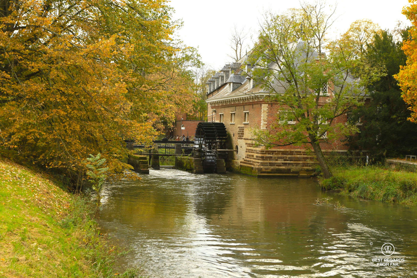 The watermill with fall colors at the Arenberg Castle, Leuven