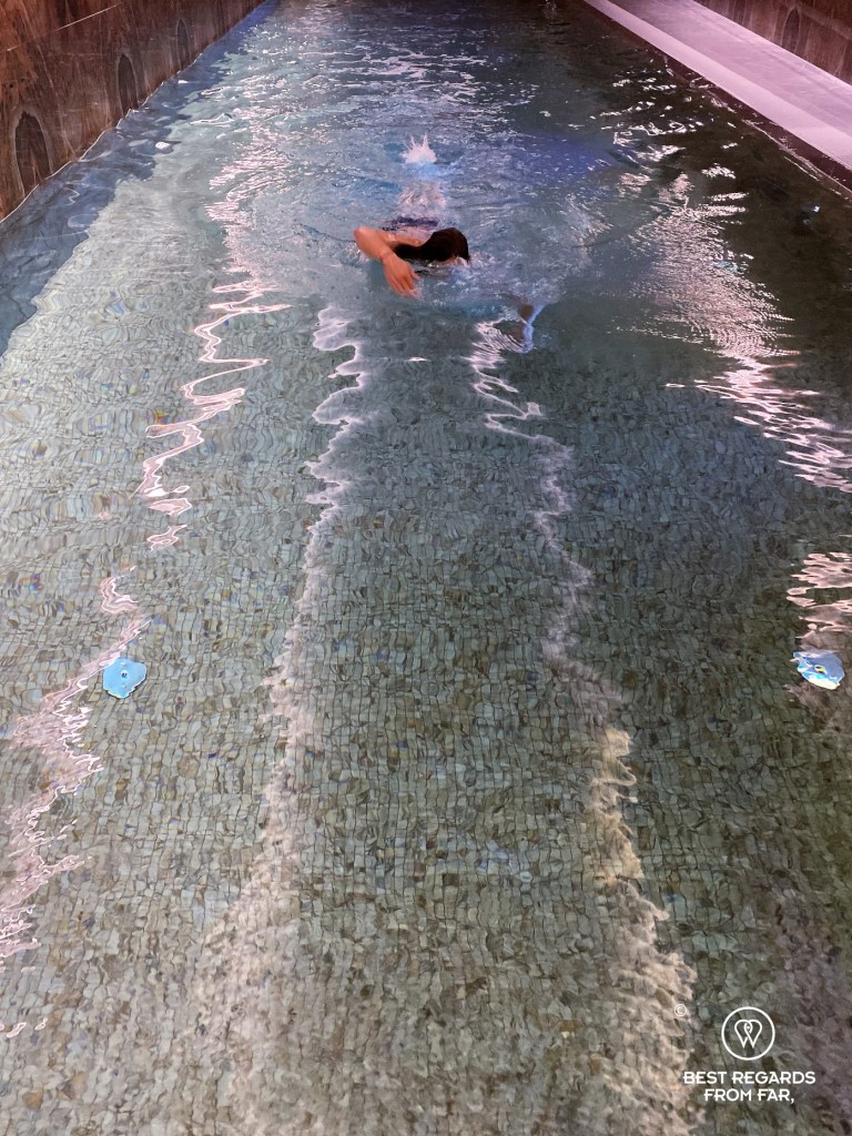 The swimming pool of the spa at the Grand Poet Hotel, Riga, Latvia